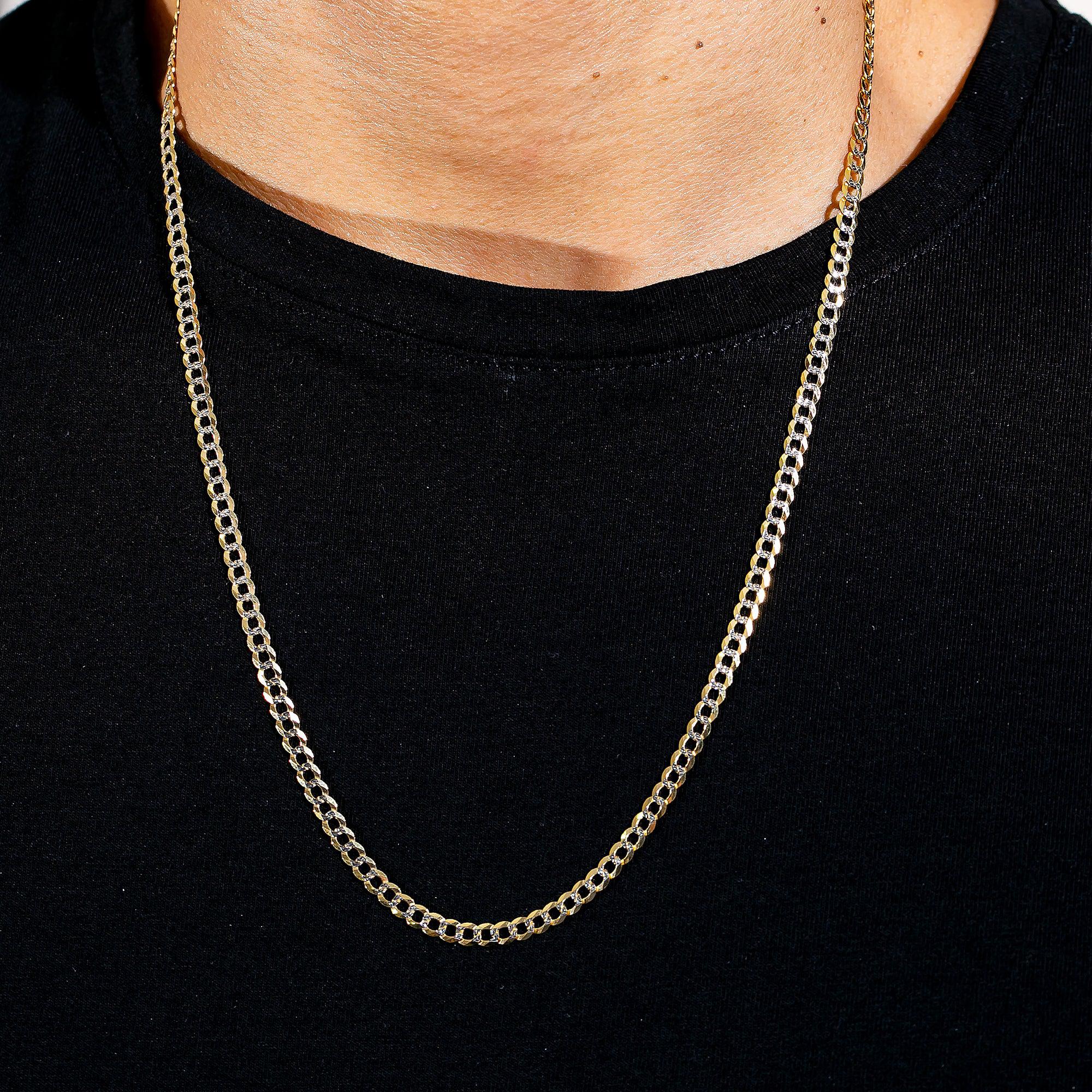10k Hollow Yellow Gold 4mm Flat Diamond Cut Cuban Chain Available In Sizes 18"-26"