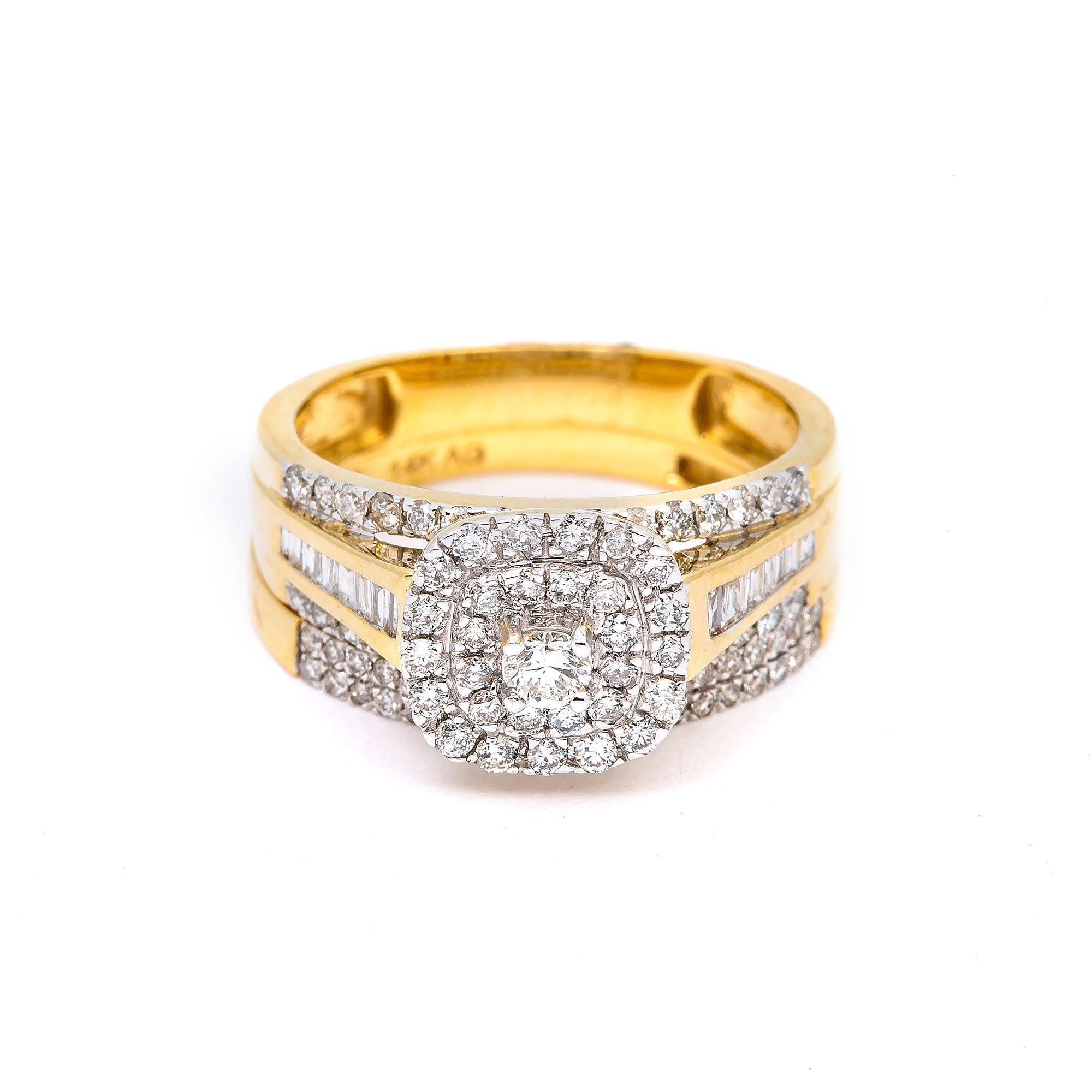 14K YELLOW GOLD LADIES ENGAGEMENT RING WITH 1.05 CT DIAMONDS