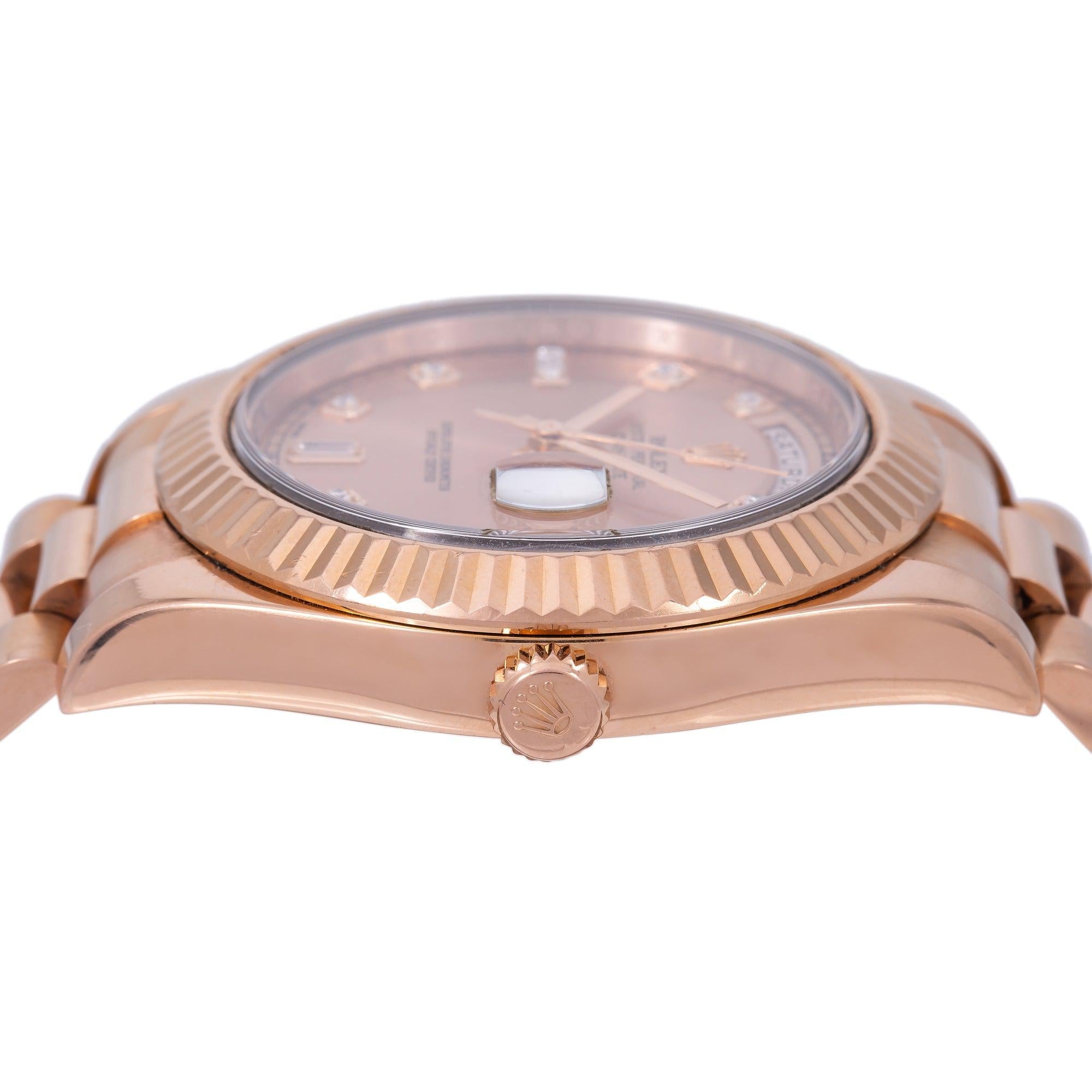 Rolex Day-Date II 218235 41MM Rose Gold Factory Diamond Dial With Presidential Bracelet