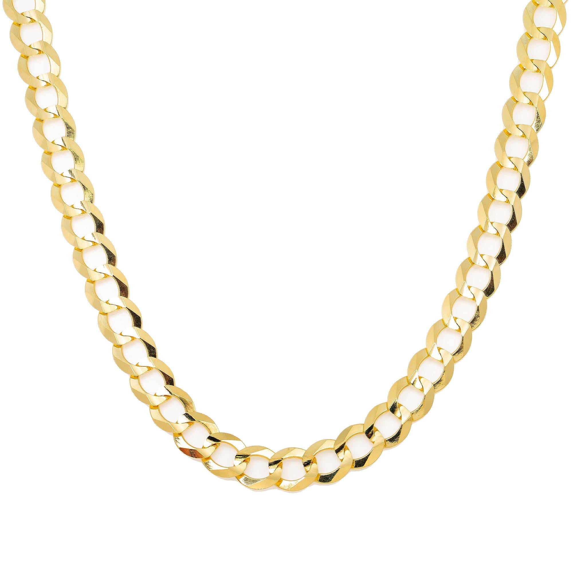10k Yellow Gold 8.5 mm Solid Open Cuban Link Available In Sizes 18"-26"