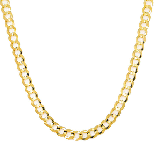 10k Yellow Gold 7mm Solid Open Cuban Link Available In Sizes 18"-26"