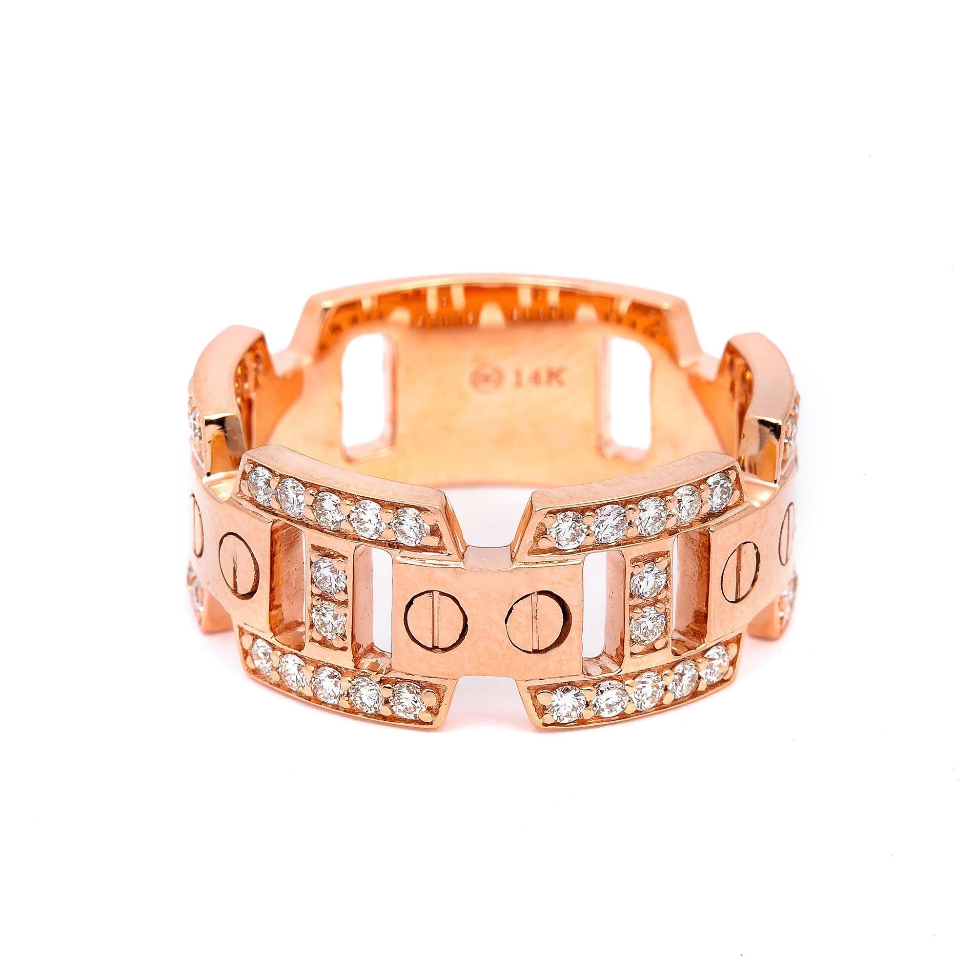 14K ROSE GOLD DIAMOND RING 0.75 CT
