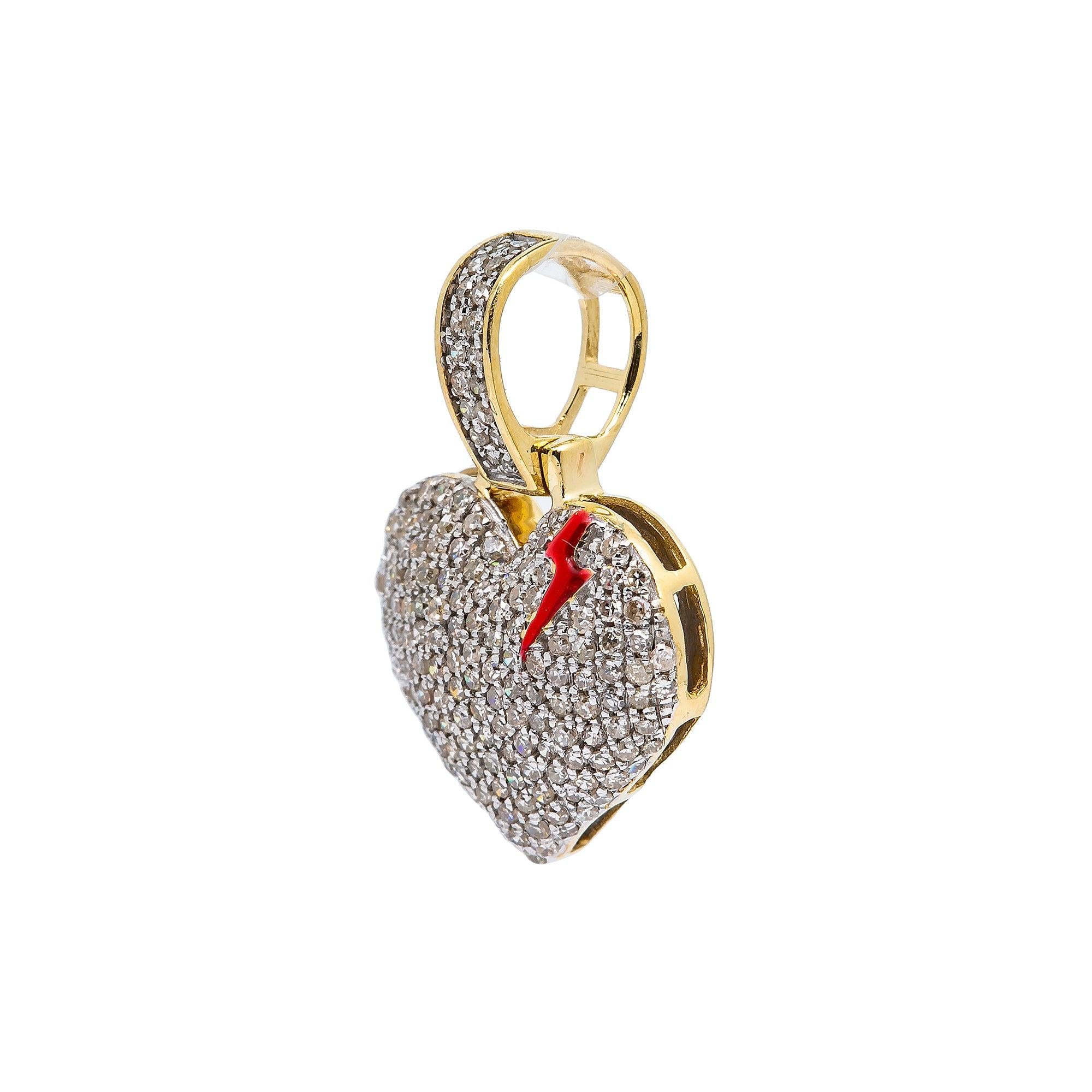 10K YELLOW GOLD  HEART PENDANT 0.55 CT