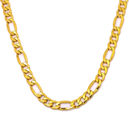 10K Yellow Gold 7mm Hollow Figaro Chain