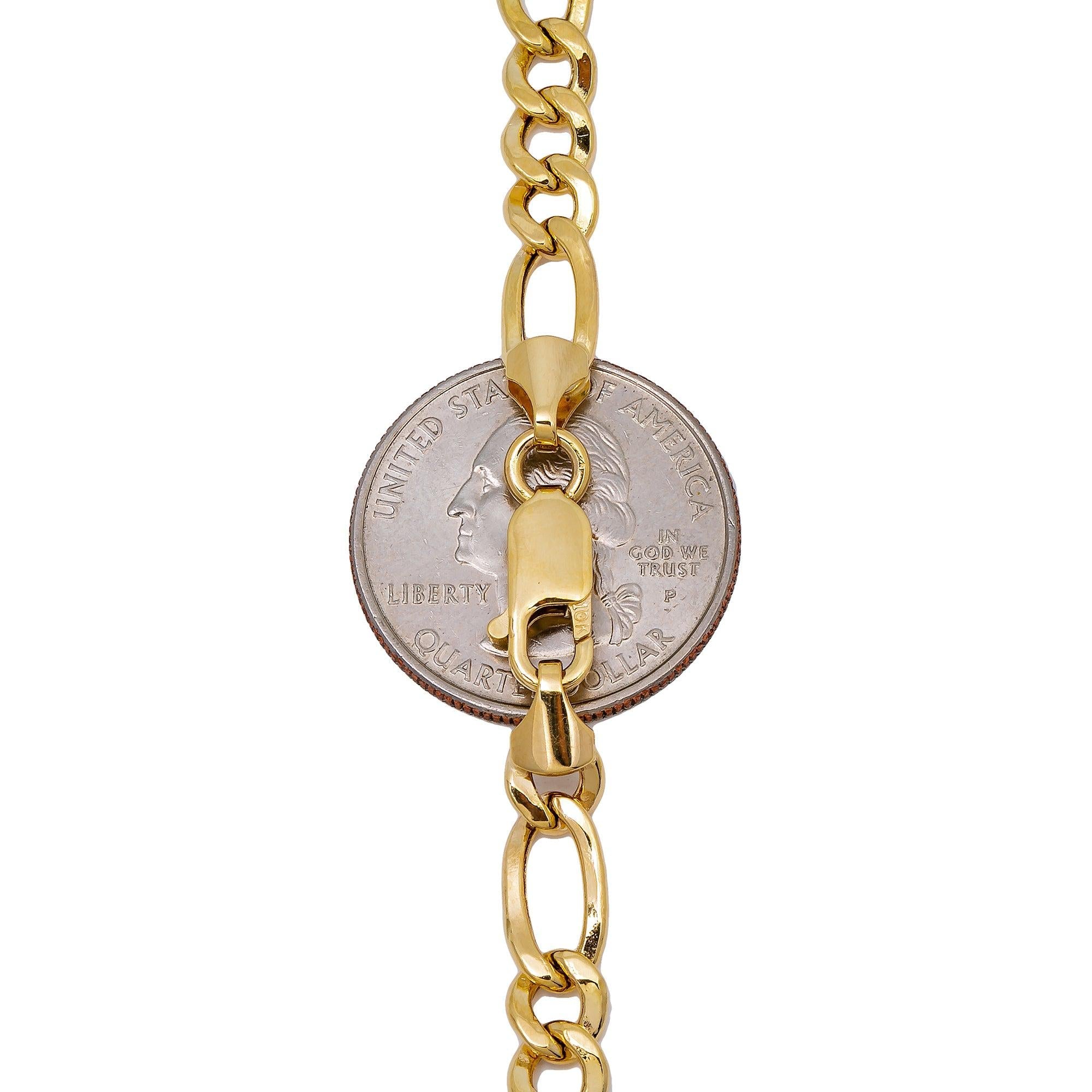 10K Yellow Gold 6.3mm Hollow Figaro Chain Available In Sizes 18"-26"