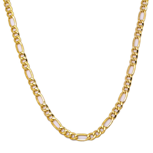10K Yellow Gold 3.95mm Hollow Figaro Chain Available In Size 18"-26"