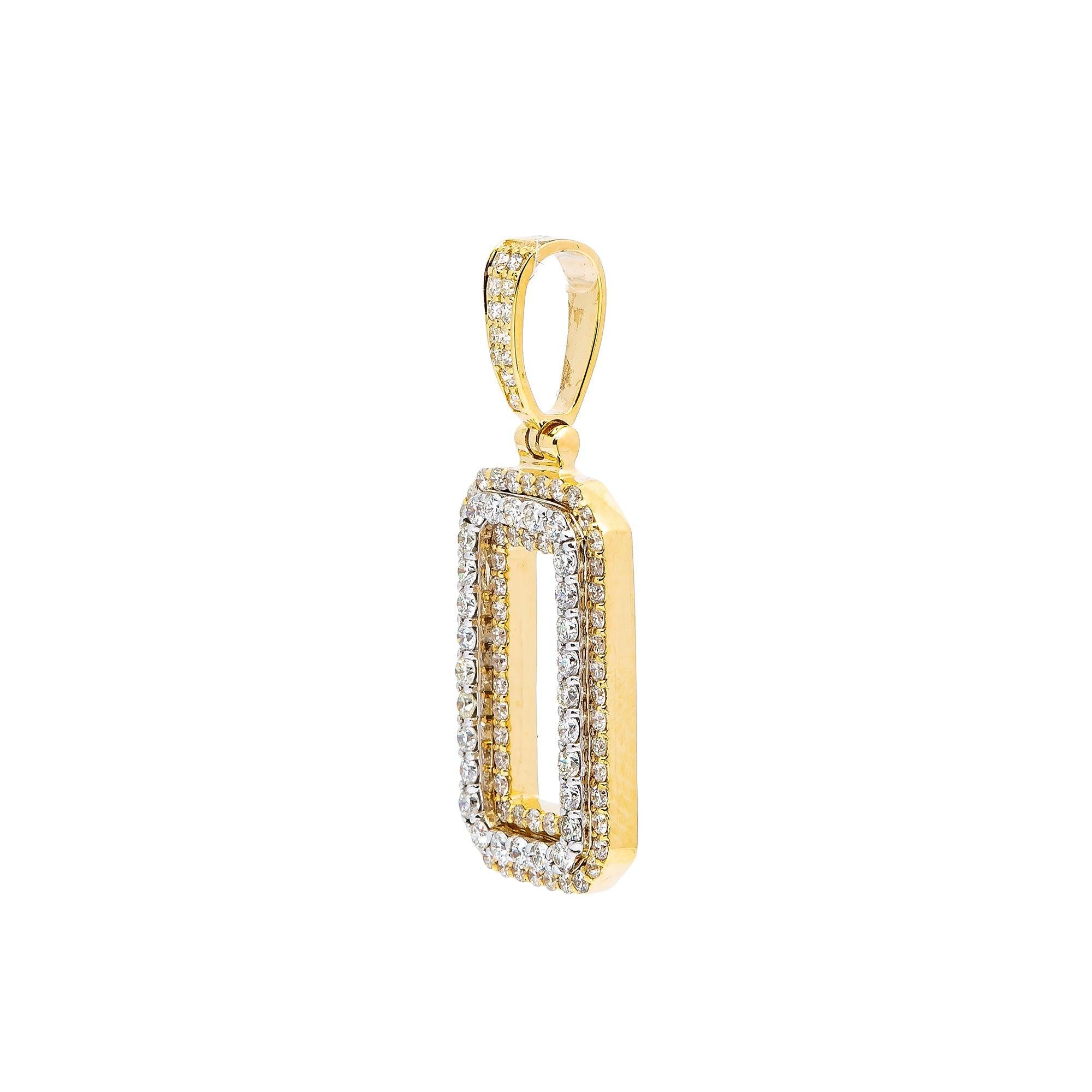 10K YELLOW GOLD UNISEX NUMBER 0 PENDANT WITH 1.0 CT DIAMONDS