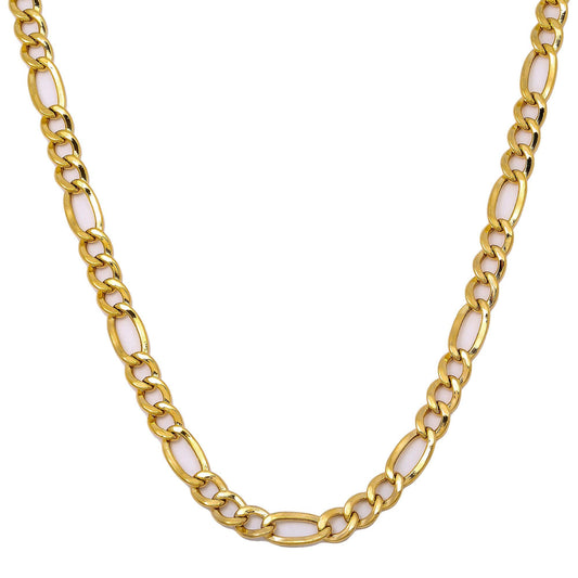 10K Yellow Gold 5.04mm Hollow Figaro Chain Available In Sizes 18"-26"