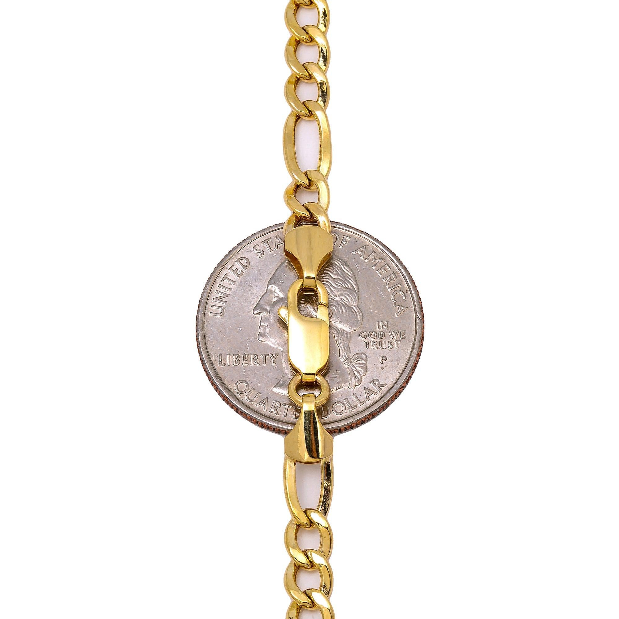 10K Yellow Gold 5.04mm Hollow Figaro Chain Available In Sizes 18"-26"