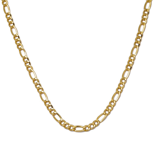 10K Yellow Gold 3.43mm Hollow Figaro Chain Available In Size 18"-26"