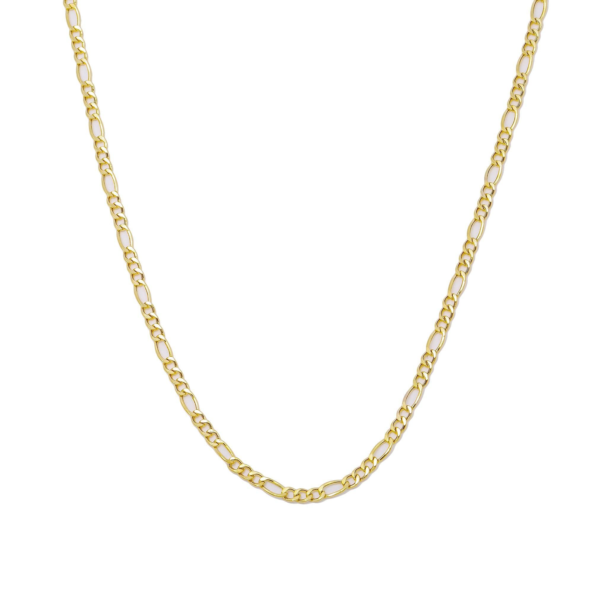 10K Yellow Gold 2mm Hollow Figaro Chain Available In Sizes 18"-26"
