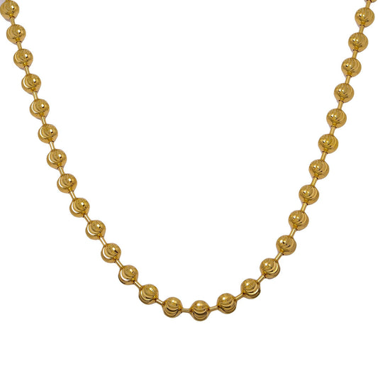 10K Yellow Gold 4.18mm Moon Bead Chain Available In Size 18"-26"
