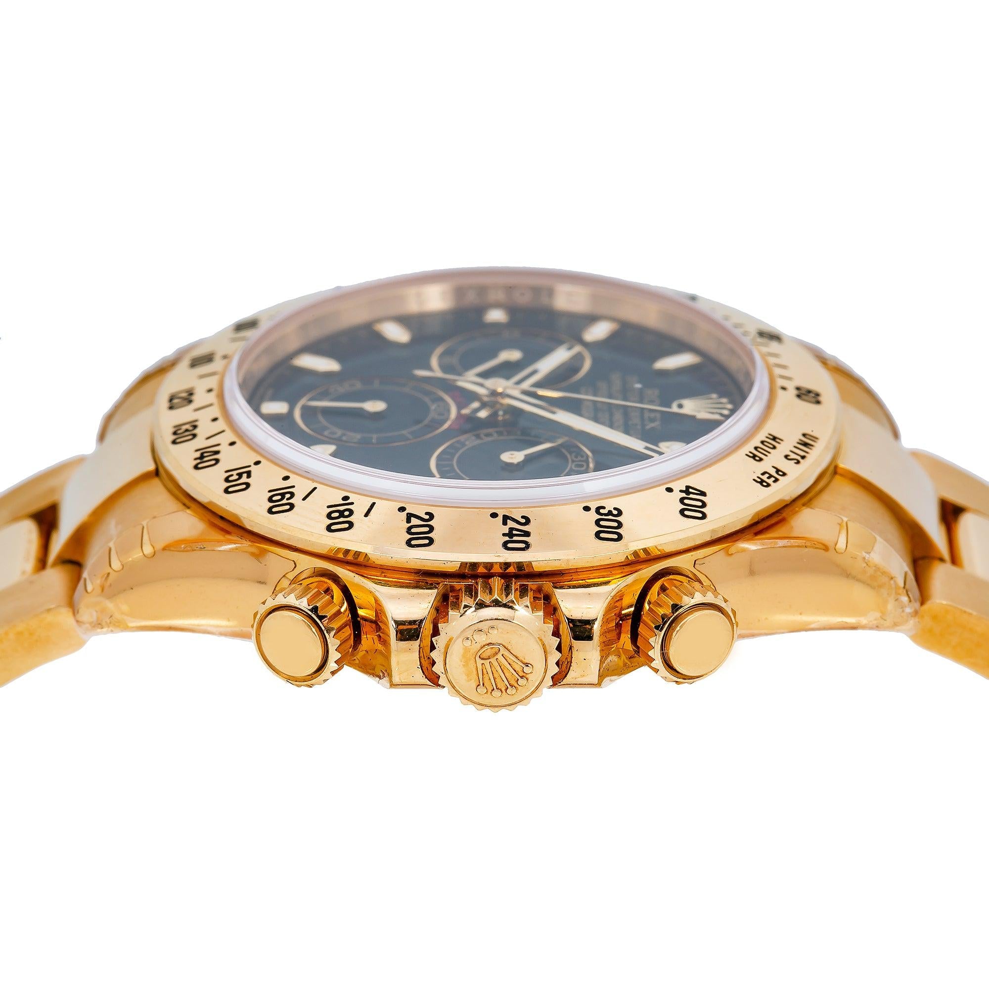 Rolex Daytona 116528 40MM Black Dial With Yellow Gold Bracelet