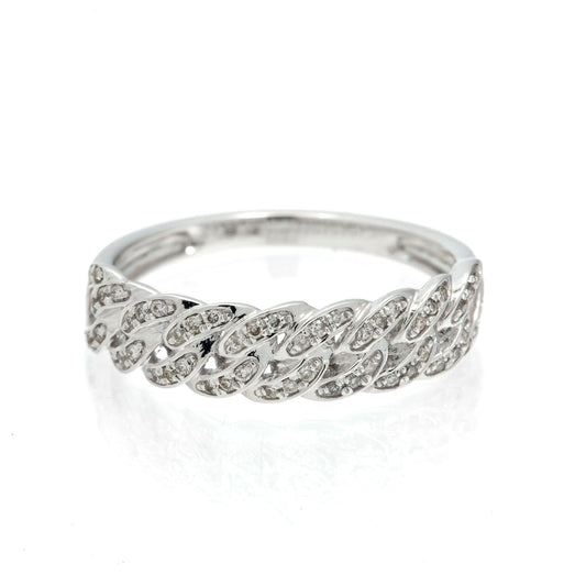 14K GOLD DIAMOND MIAMI CUBAN RING 0.15 CT