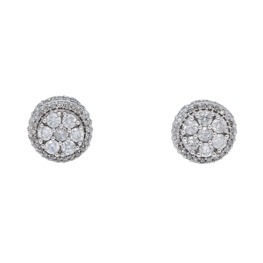 10K WHITE GOLD DIAMOND EARRINGS 0.95 CT