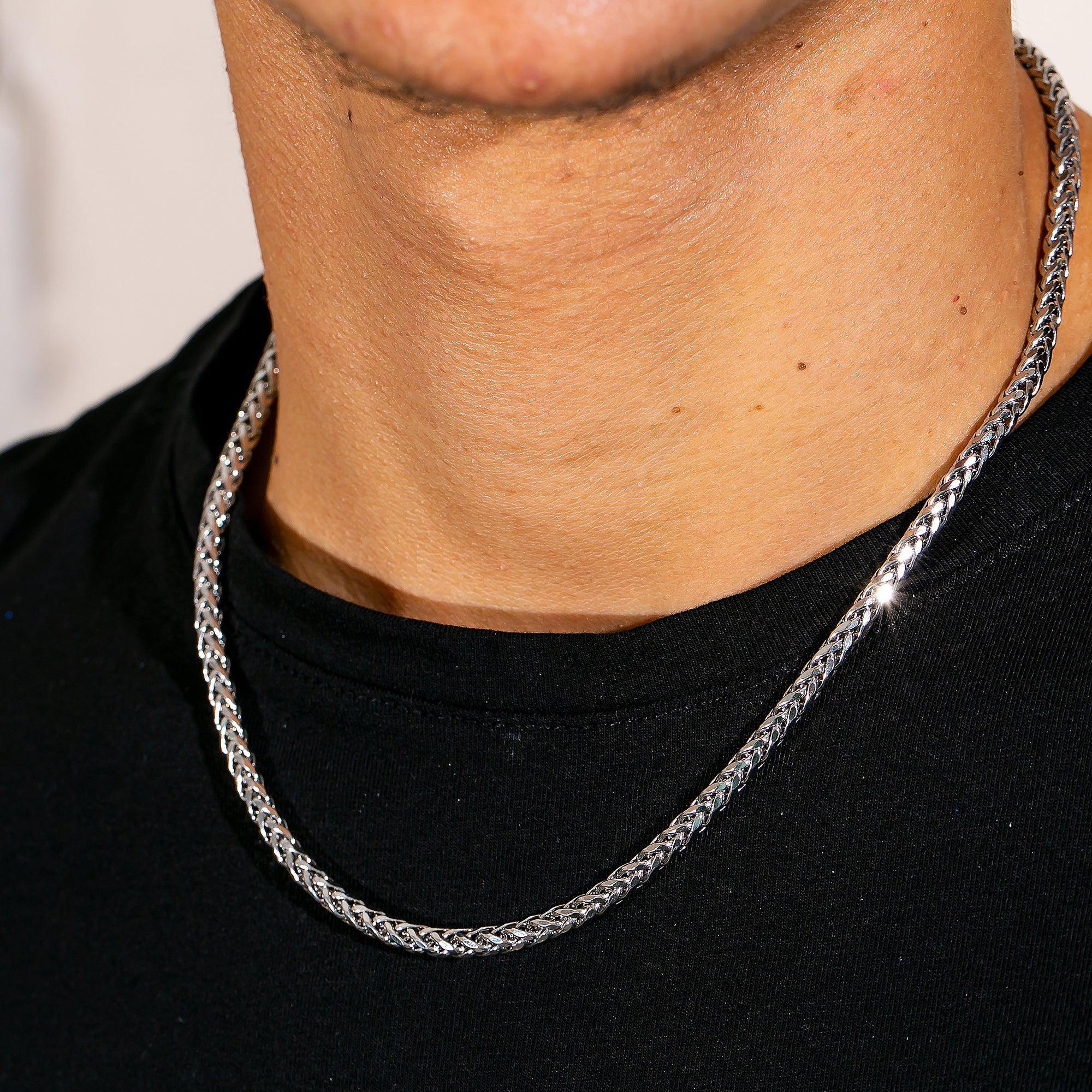 10k White Gold 4mm Hollow Box Chain Available In Sizes 18"-26"