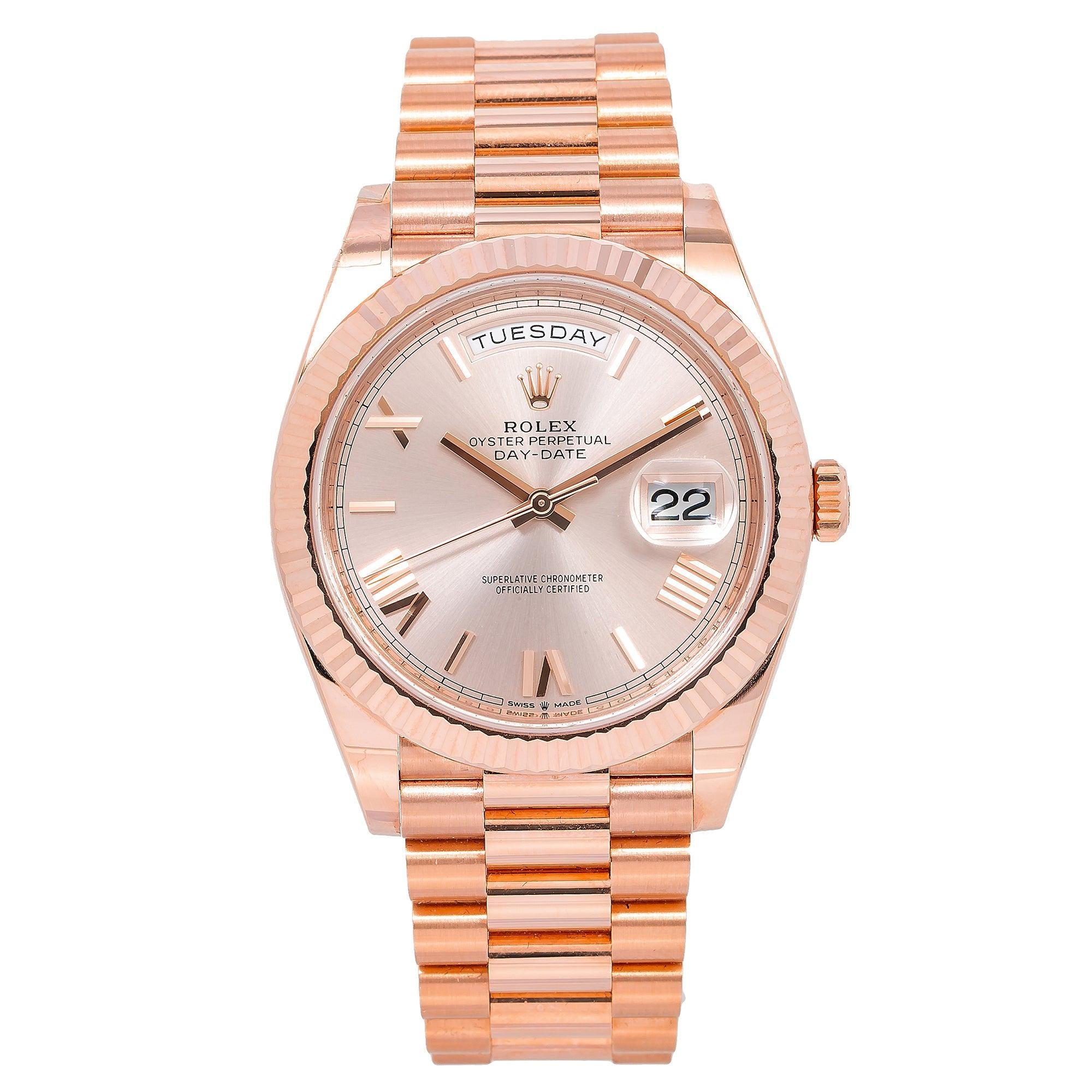 Rolex Day-Date 228235 40MM Pink Dial With Rose Gold President Bracelet
