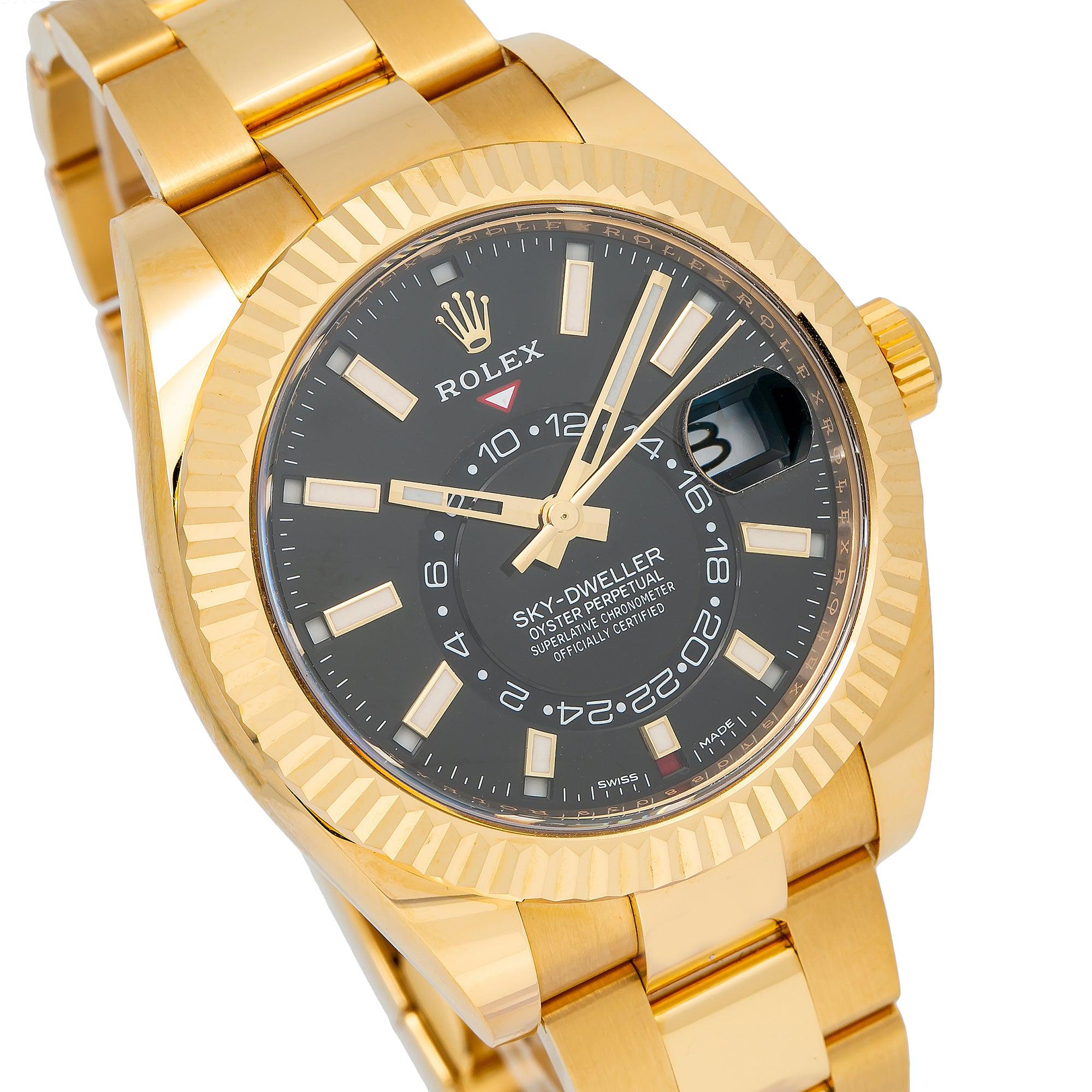 Rolex Sky-Dweller 326938 42MM Black Dial With Yellow Gold Bracelet