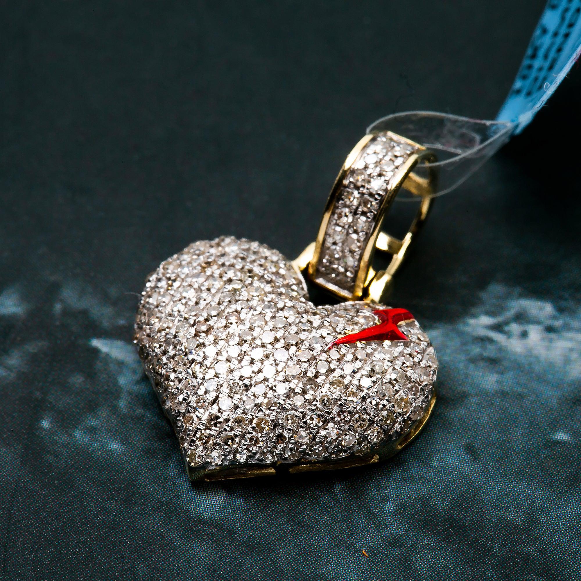 10K YELLOW GOLD  HEART PENDANT 0.55 CT