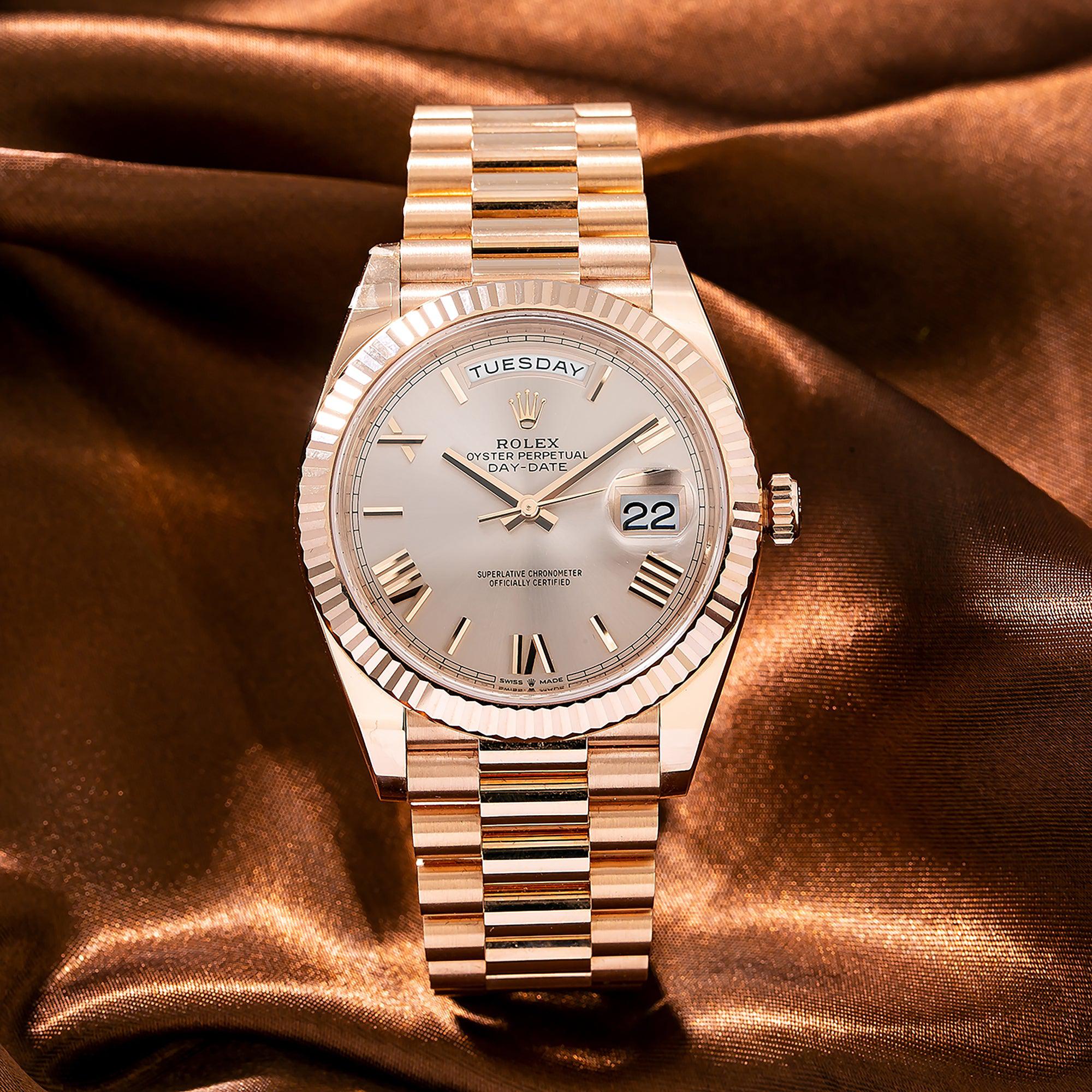 Rolex Day-Date 228235 40MM Pink Dial With Rose Gold President Bracelet
