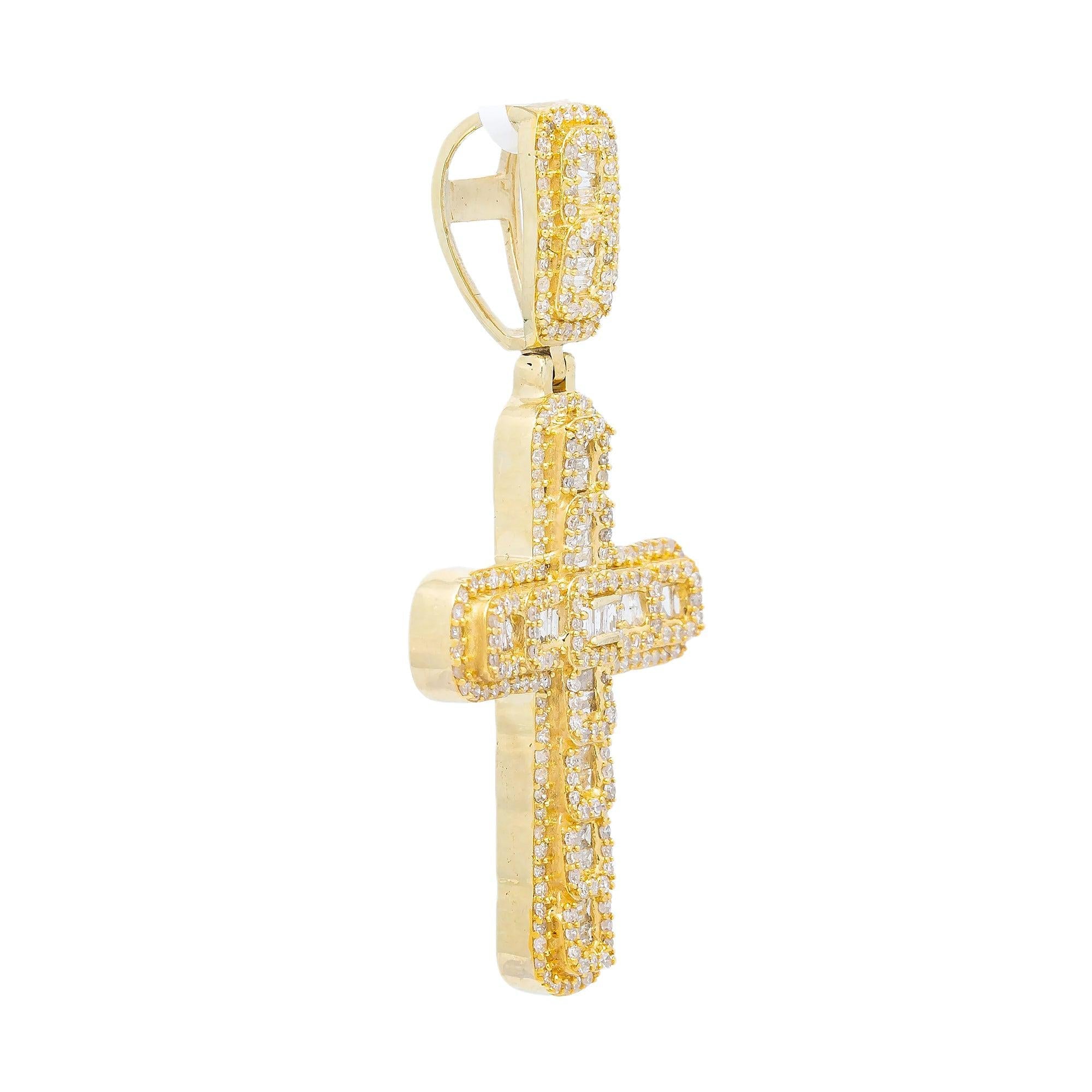 10K YELLOW GOLD DIAMOND CROSS PENDANT