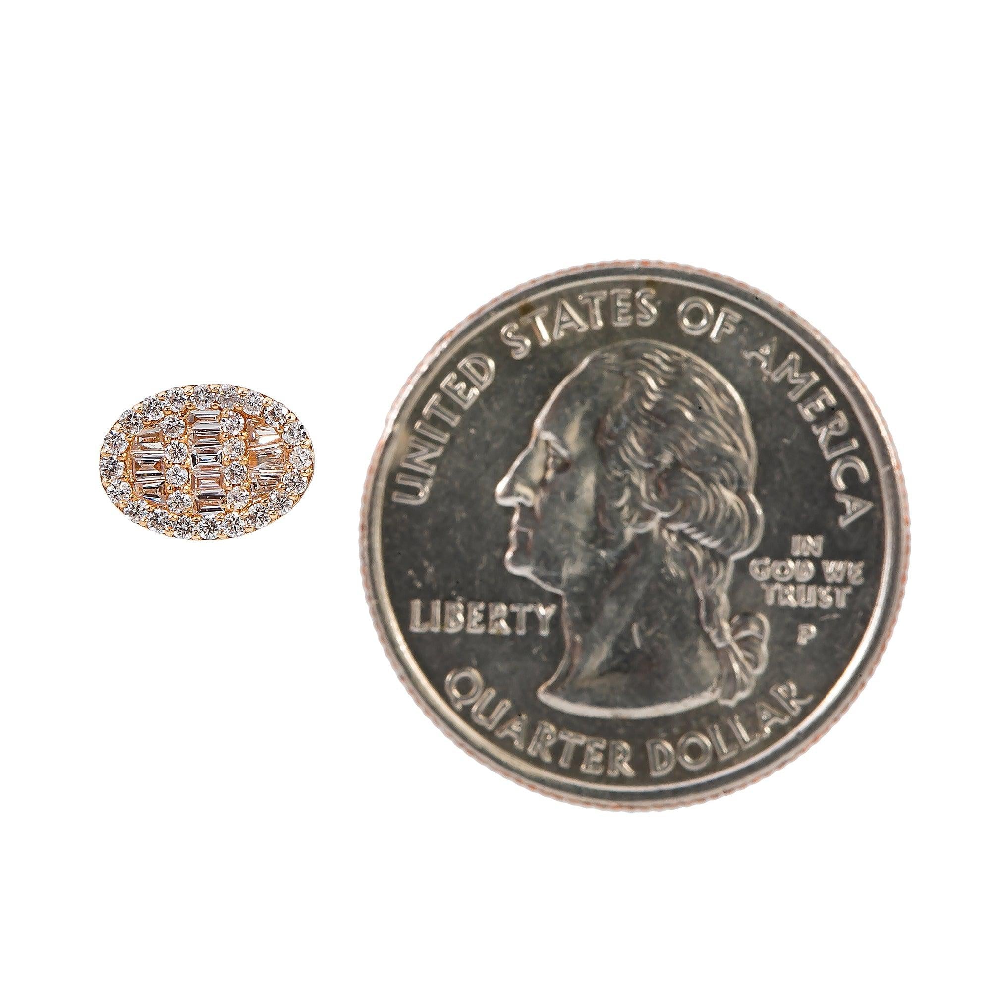 14K Rose Gold Ladies Earrings with 0.50 CT Diamond