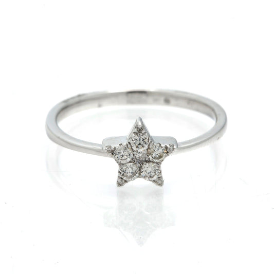 14K GOLD DIAMOND STAR HEAD RING 0.25 CT