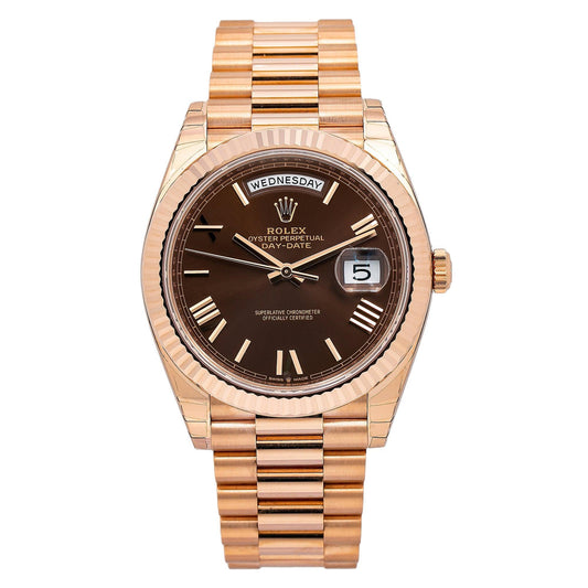 Rolex Day-Date 228235 40MM Chocolate Dial With Rose Gold President Bracelet