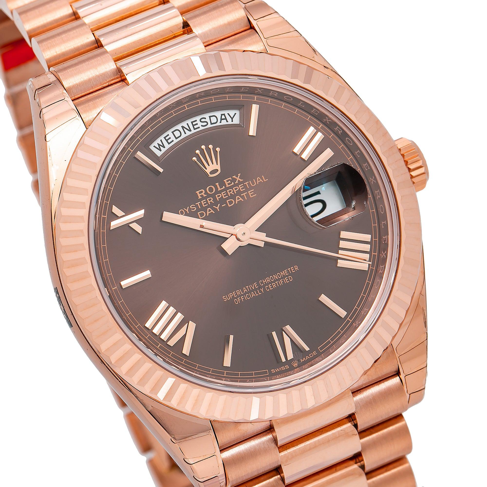 Rolex Day-Date 228235 40MM Chocolate Dial With Rose Gold President Bracelet