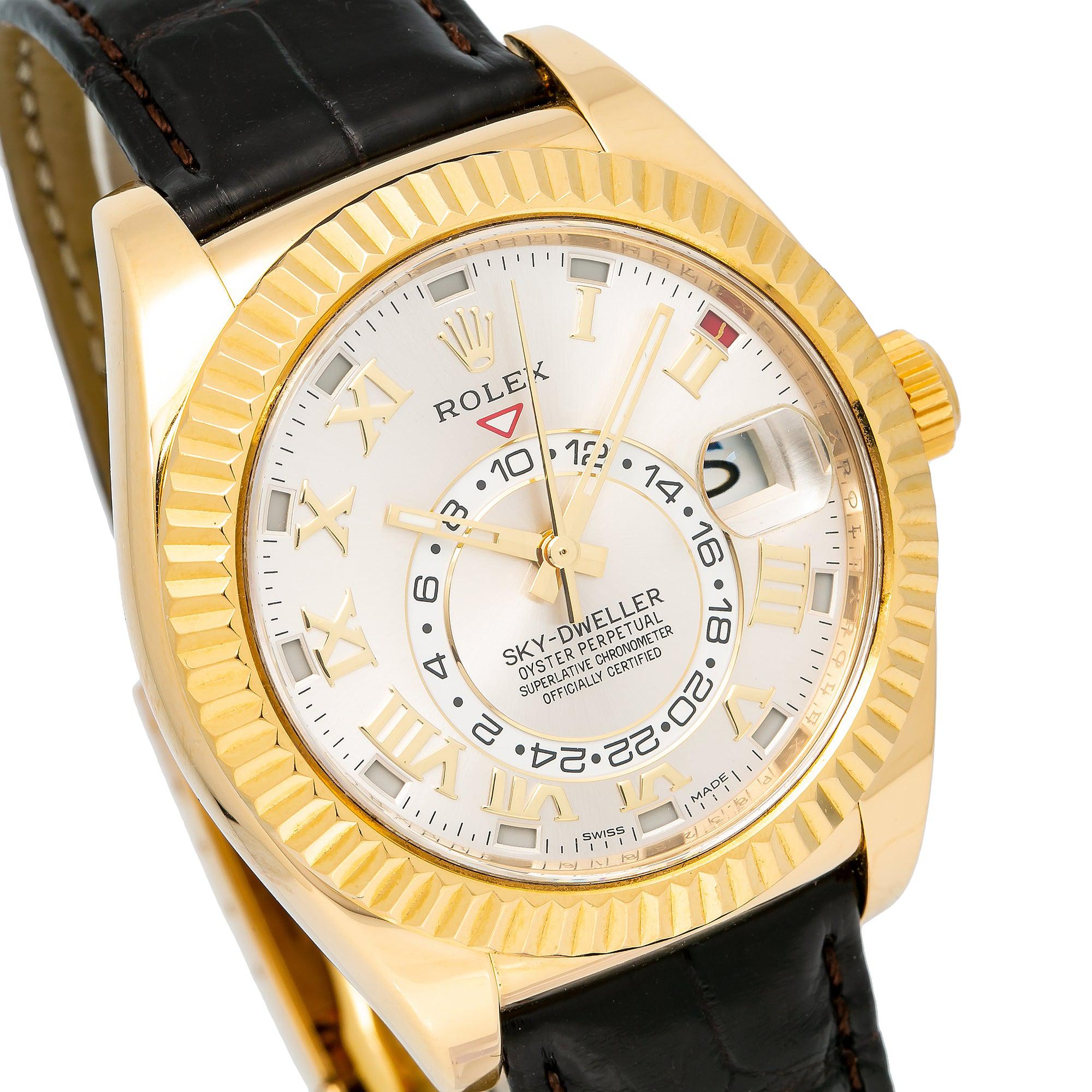 Rolex Sky-Dweller 326138 42MM Silver Dial With Leather Bracelet