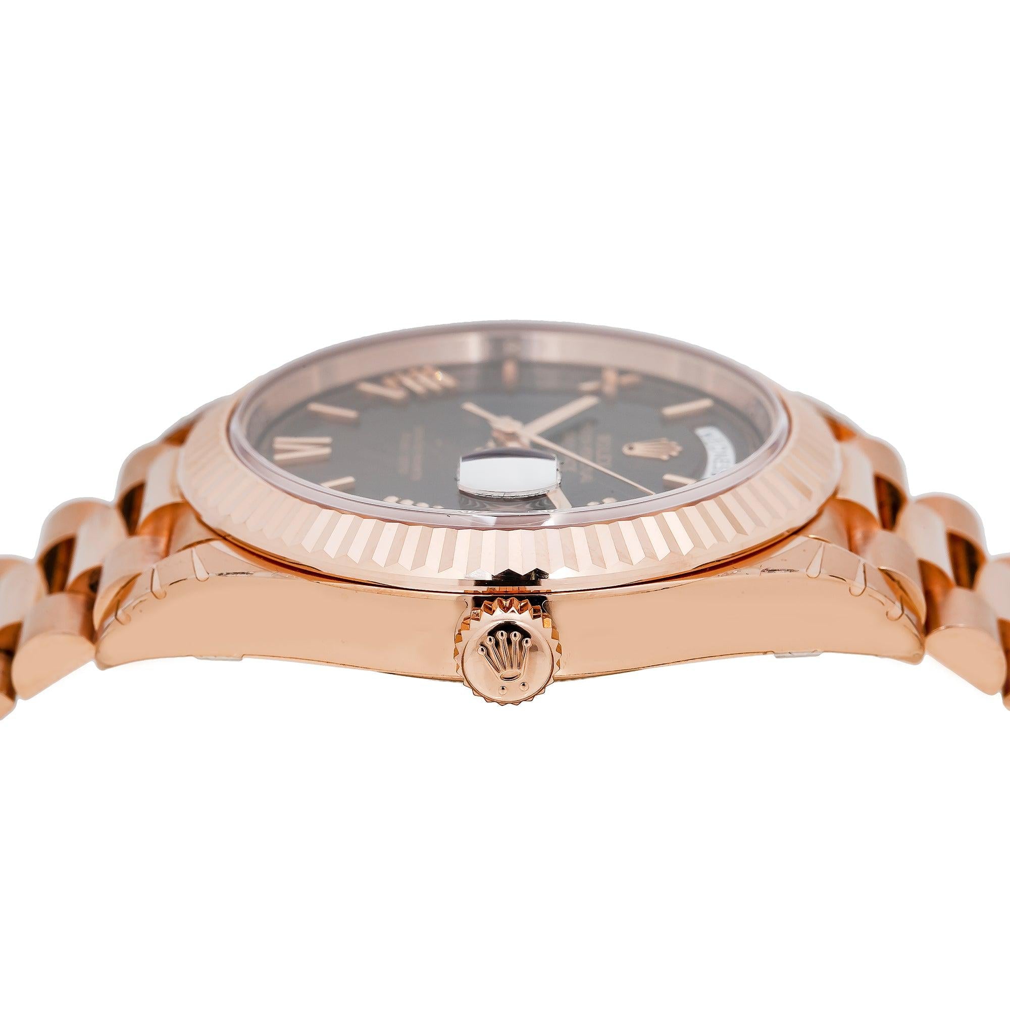 Rolex Day-Date 228235 40MM Chocolate Dial With Rose Gold President Bracelet