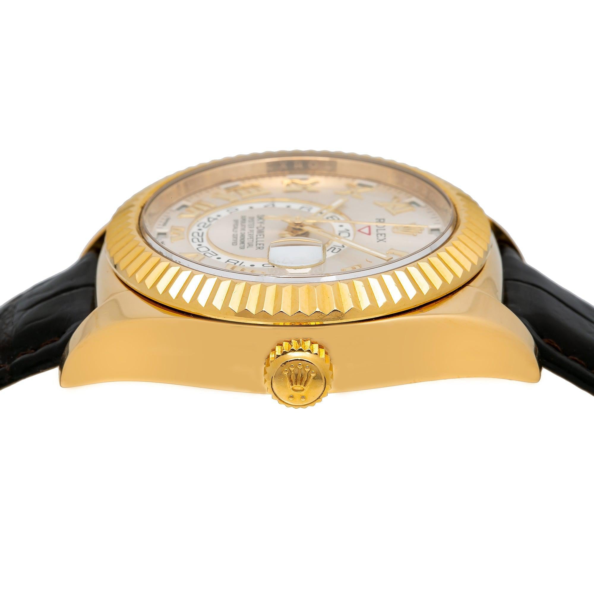 Rolex Sky-Dweller 326138 42MM Silver Dial With Leather Bracelet