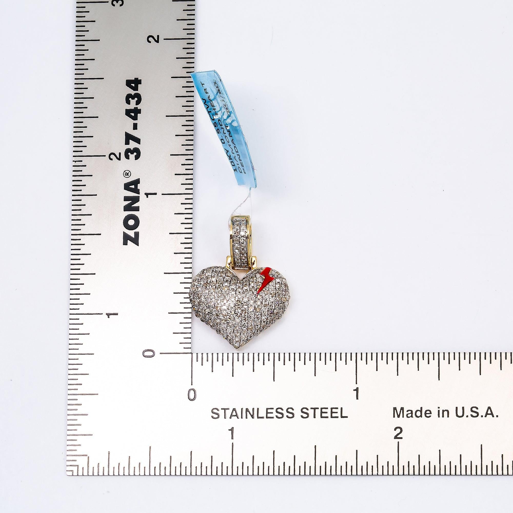 10K YELLOW GOLD  HEART PENDANT 0.55 CT