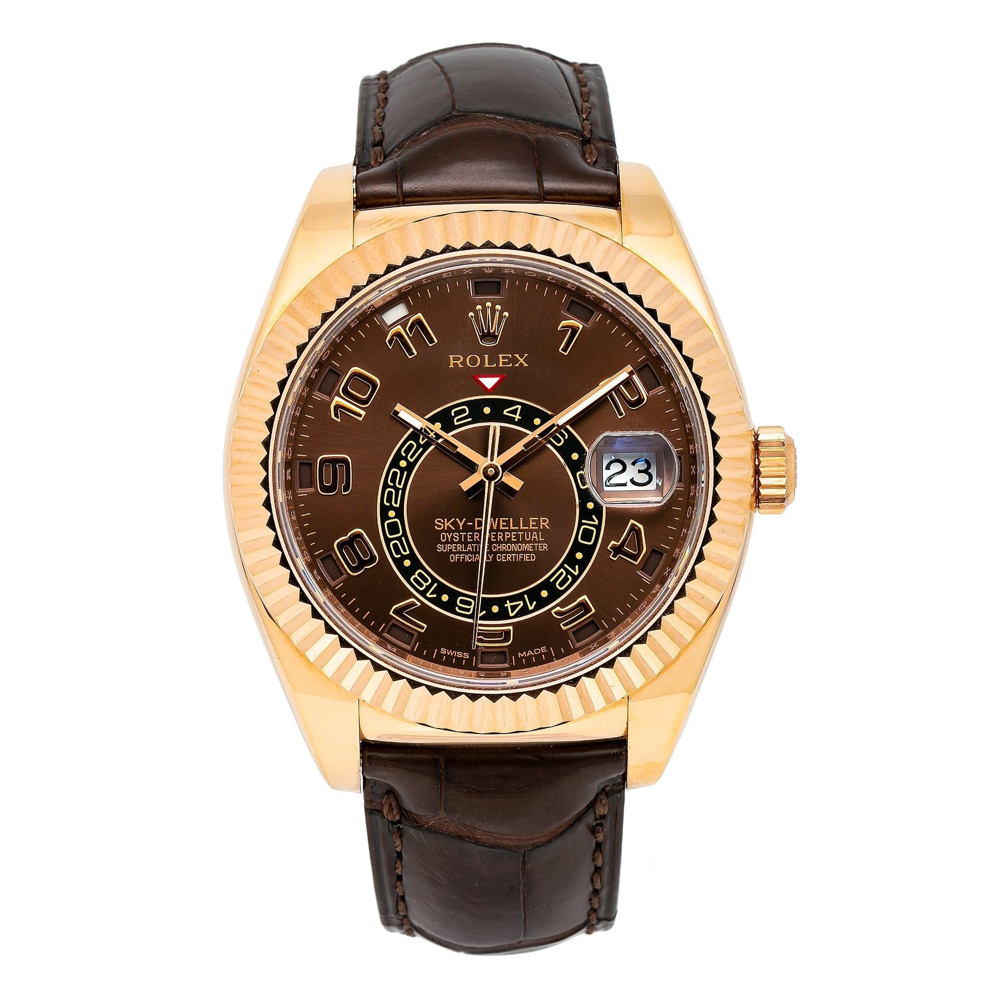 Rolex Sky-Dweller 326135 42MM Brown Dial With Leather Bracelet