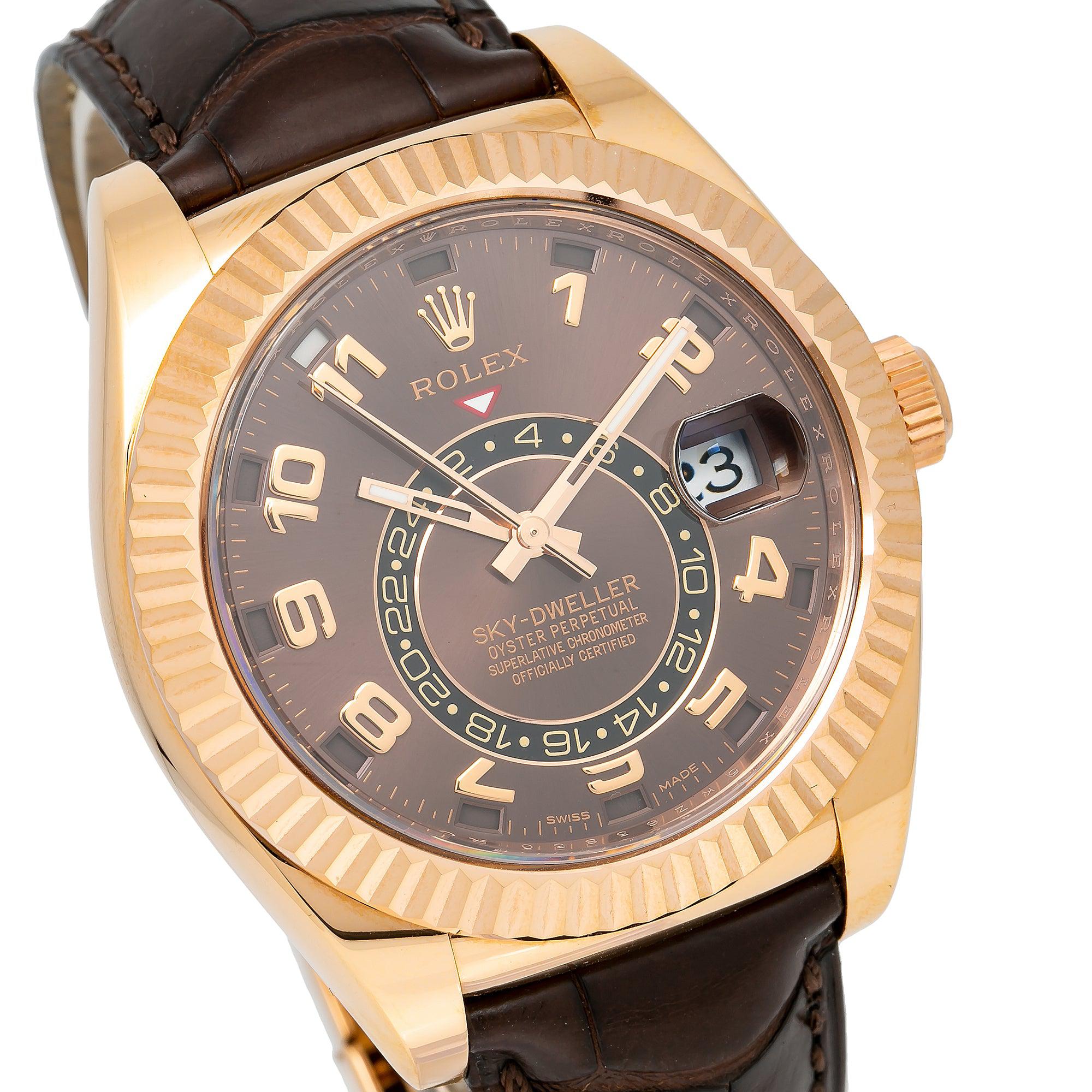 Rolex Sky-Dweller 326135 42MM Brown Dial With Leather Bracelet