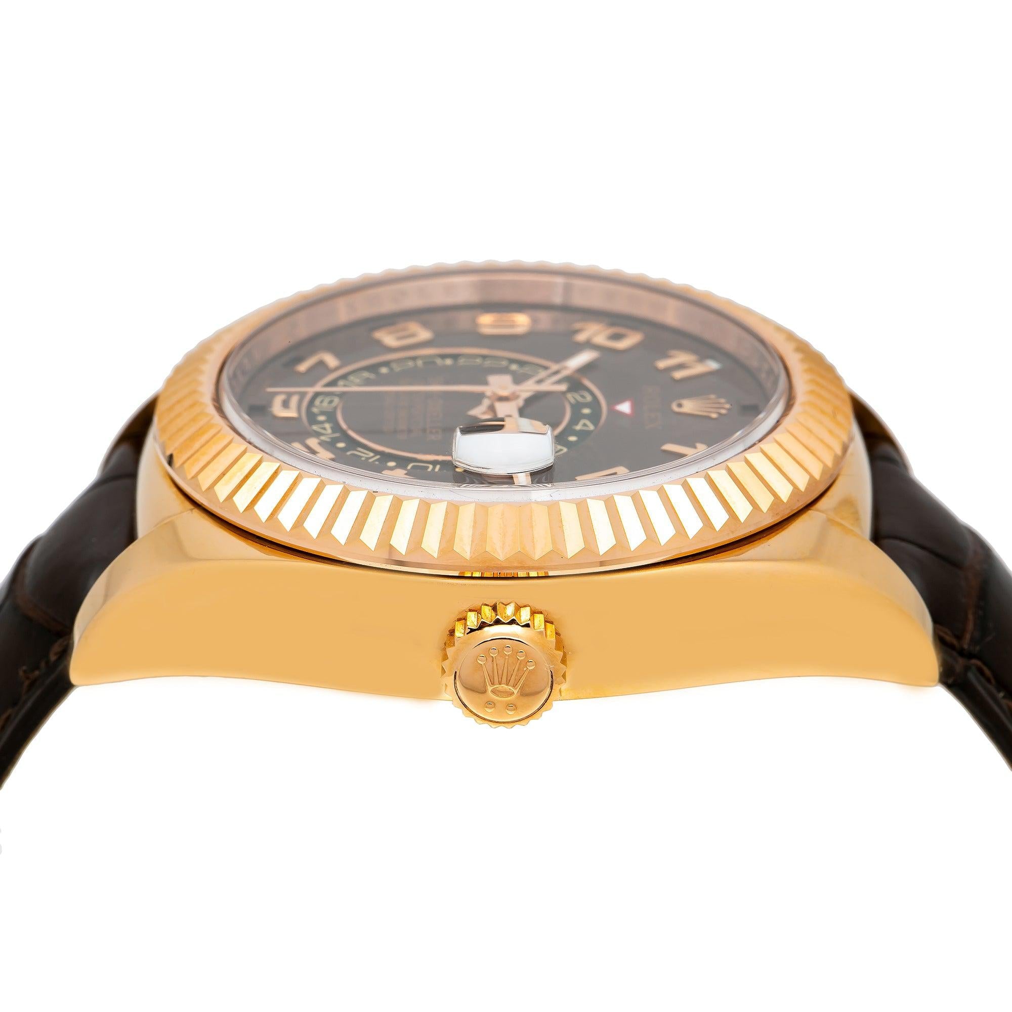 Rolex Sky-Dweller 326135 42MM Brown Dial With Leather Bracelet