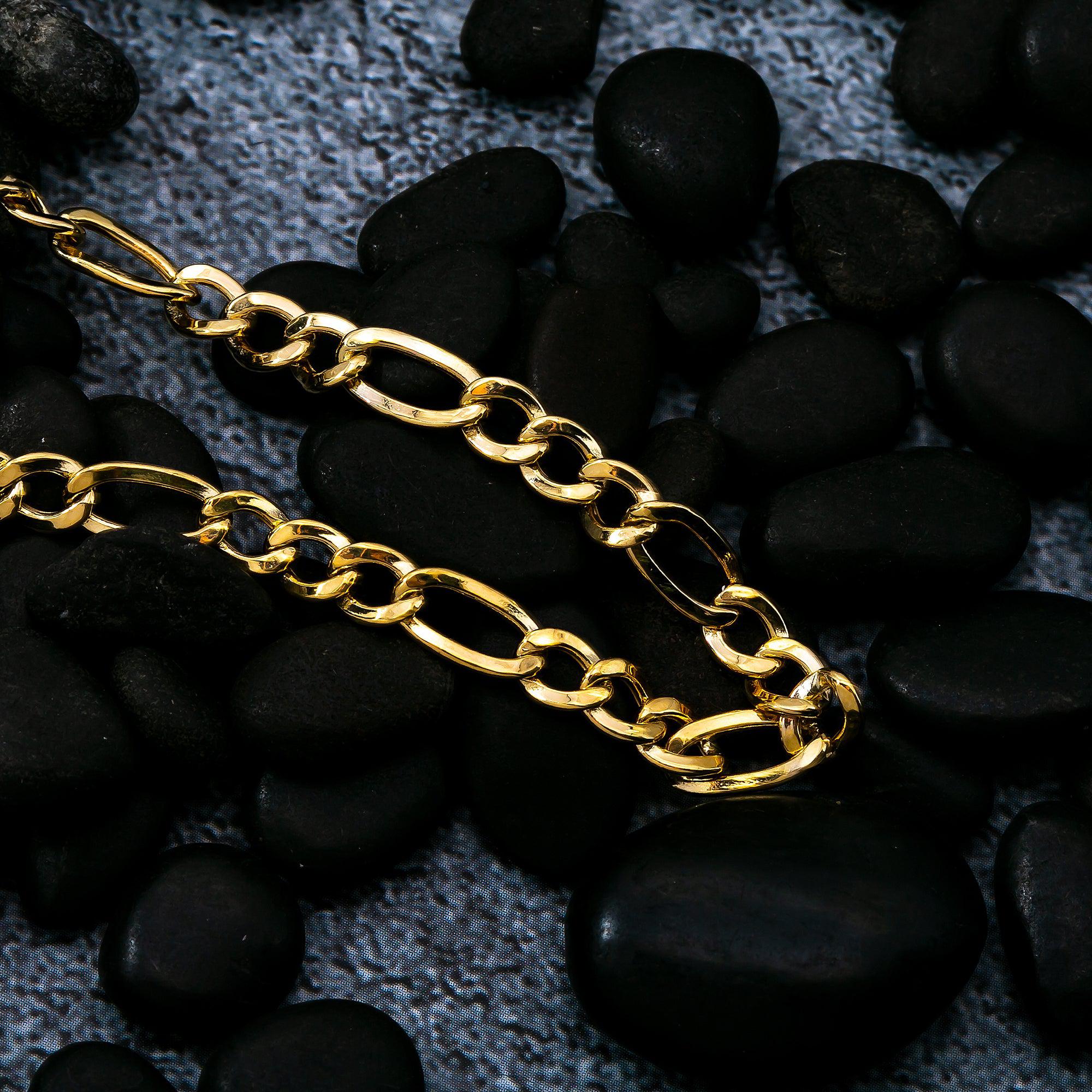 10K Yellow Gold 5.04mm Hollow Figaro Chain Available In Sizes 18"-26"
