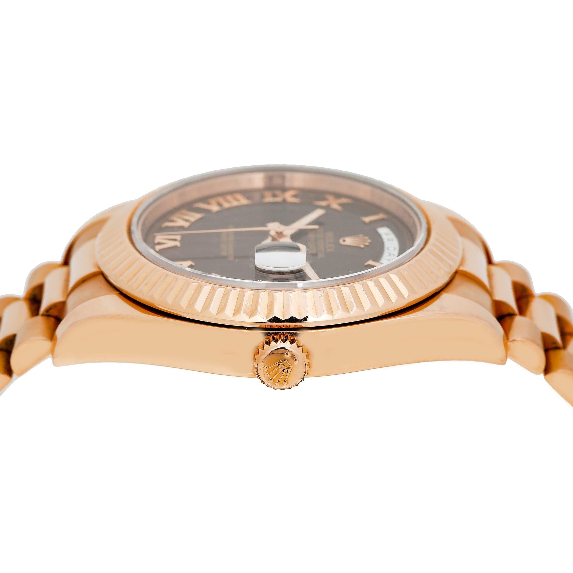 Rolex Day-Date II 218235 41MM Chocolate Dial With Rose Gold President Bracelet