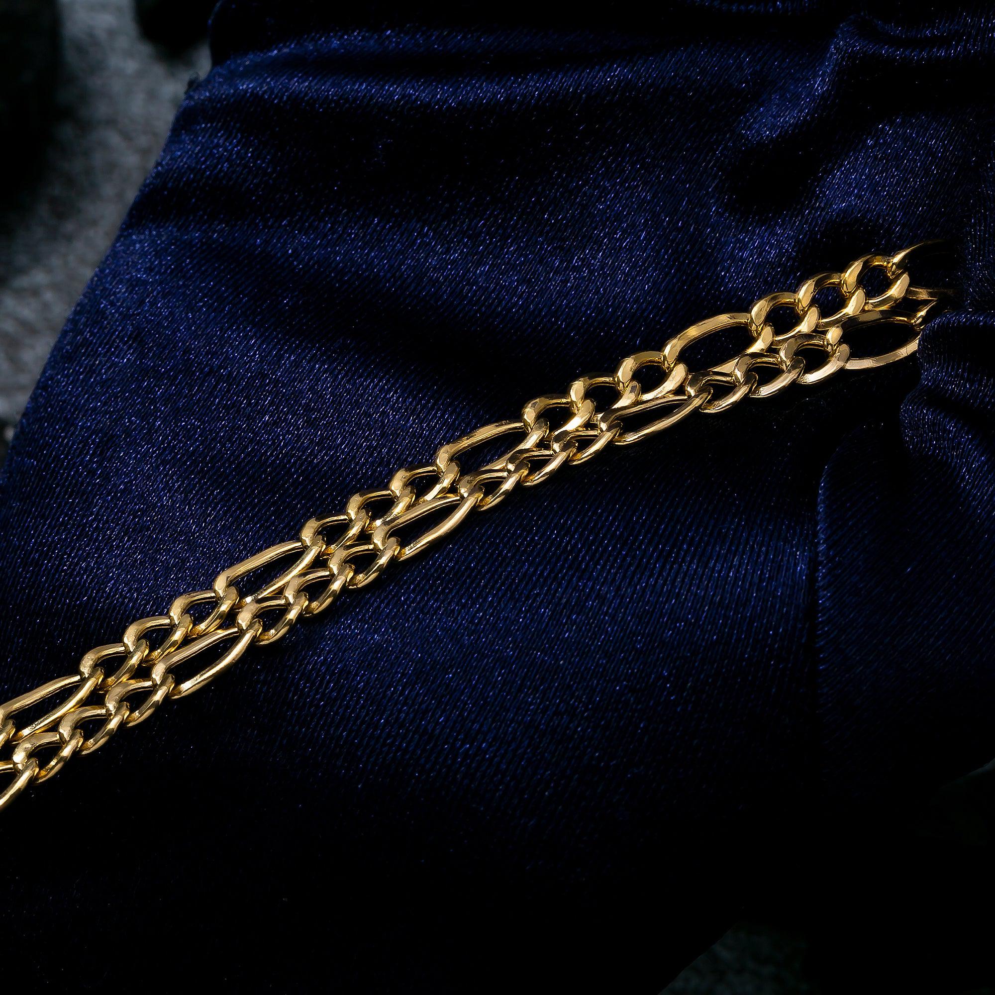 10K Yellow Gold 5.04mm Hollow Figaro Chain Available In Sizes 18"-26"