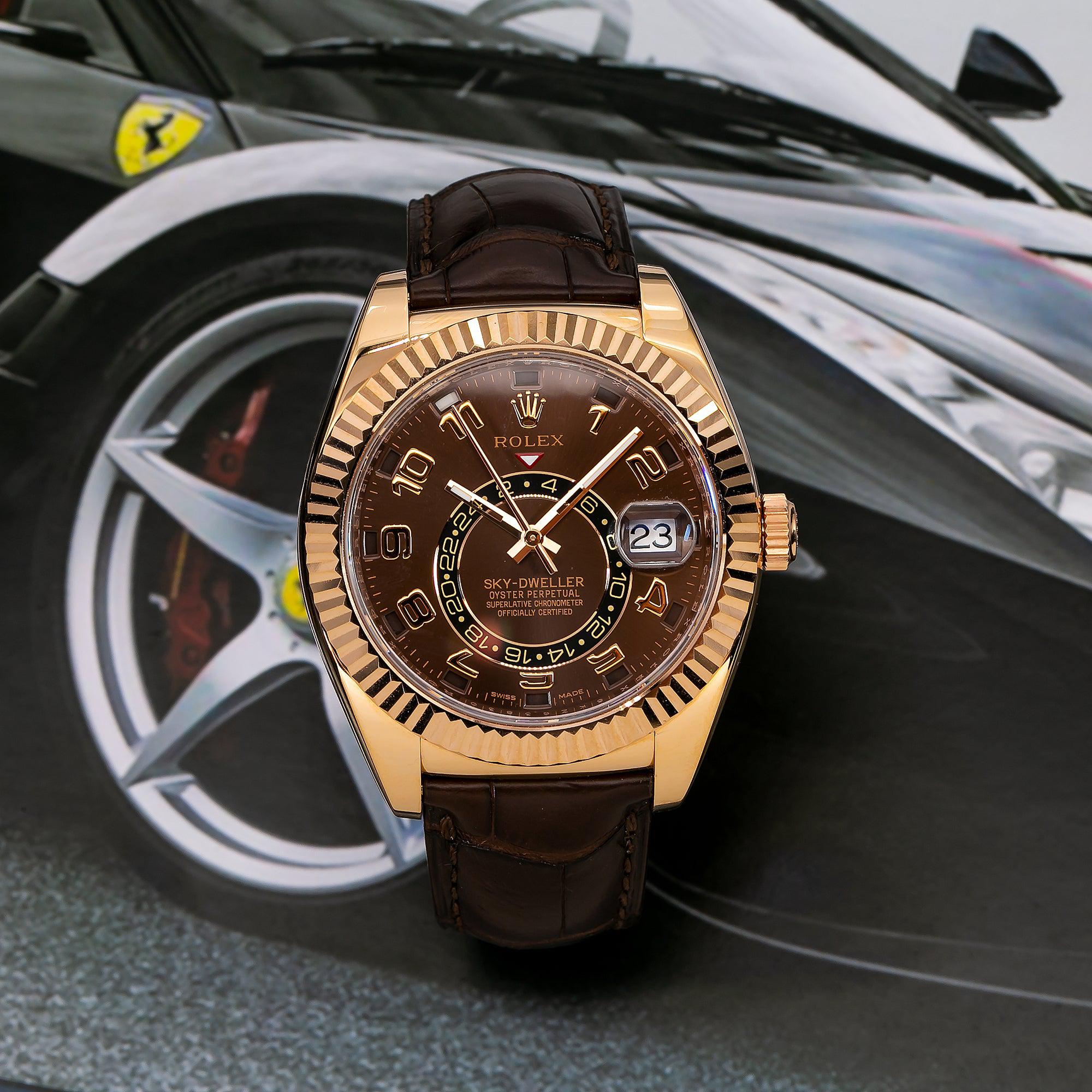 Rolex Sky-Dweller 326135 42MM Brown Dial With Leather Bracelet