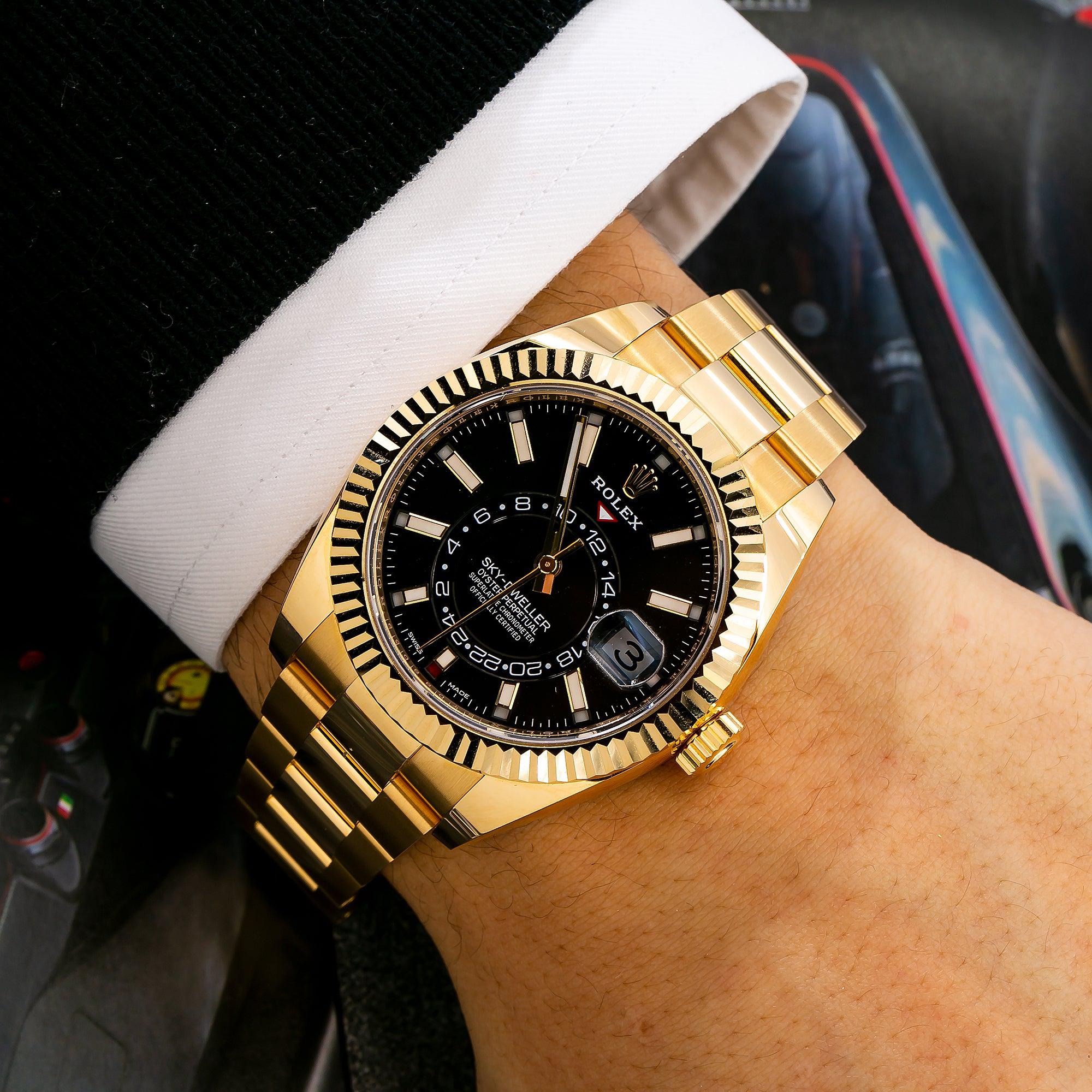 Rolex Sky-Dweller 326938 42MM Black Dial With Yellow Gold Bracelet