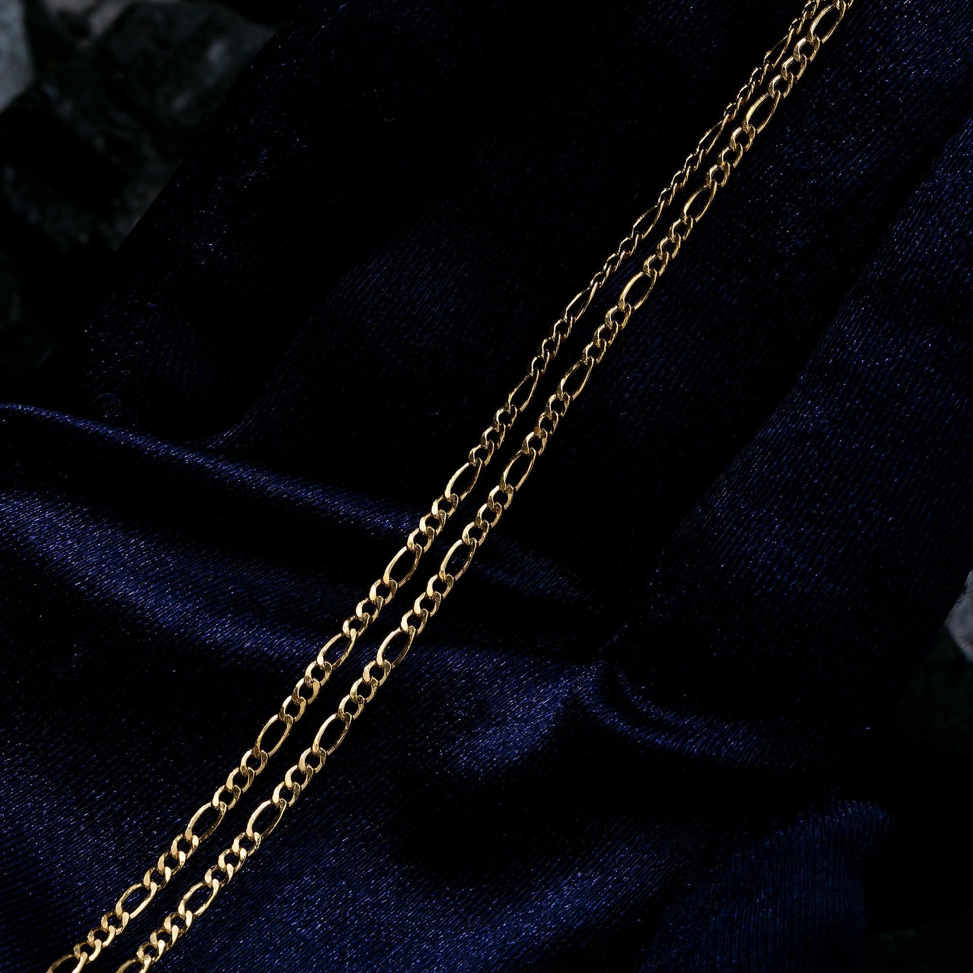 10K Yellow Gold 2mm Hollow Figaro Chain Available In Sizes 18"-26"