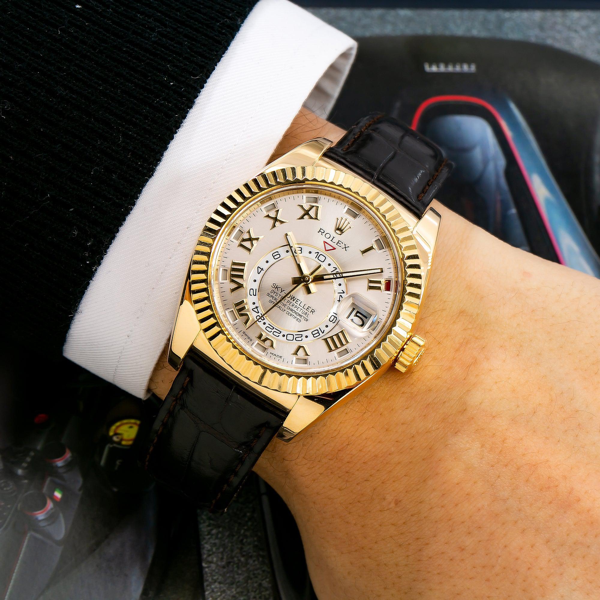 Rolex Sky-Dweller 326138 42MM Silver Dial With Leather Bracelet