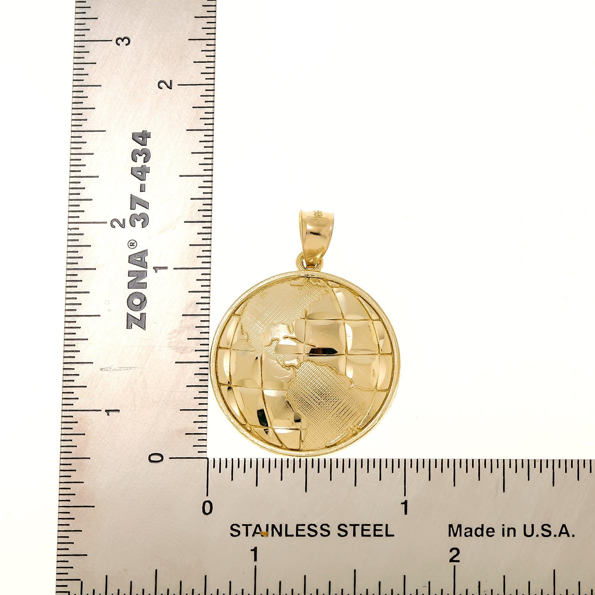 10K GOLD WORLD PENDANT 3.1G