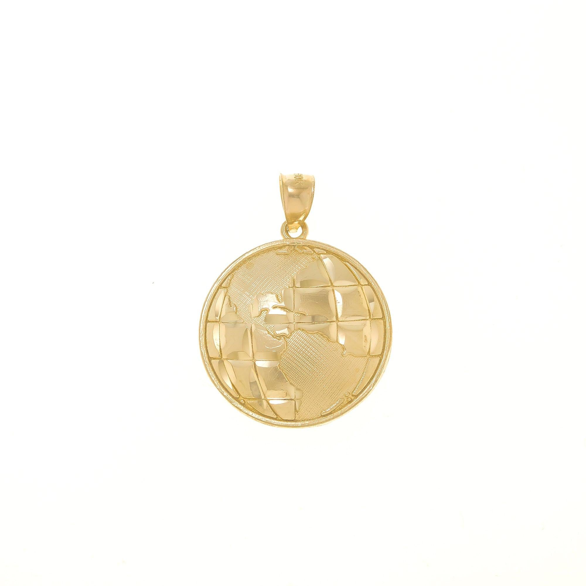 10K GOLD WORLD PENDANT 3.1G