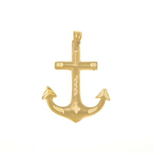 10K GOLD HOLLOW ANCHOR PENDANT 4.2G
