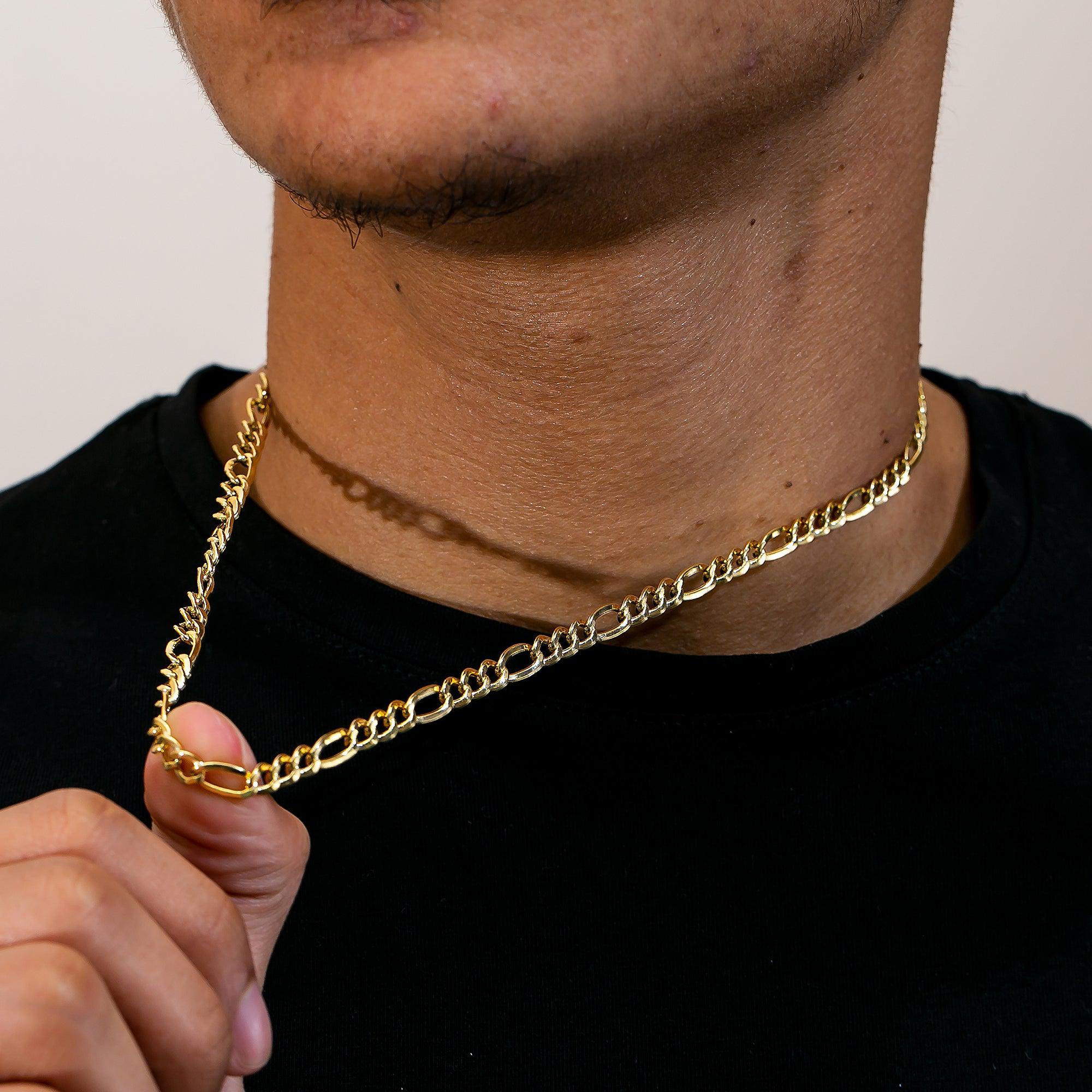 10K Yellow Gold 5.04mm Hollow Figaro Chain Available In Sizes 18"-26"