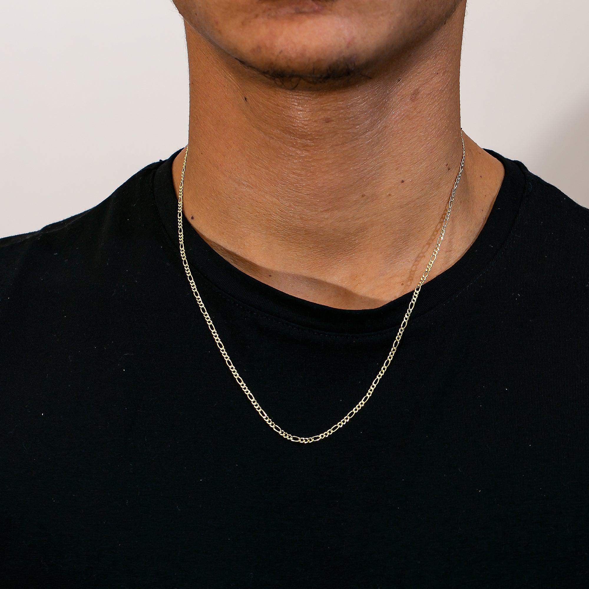 10K Yellow Gold 2mm Hollow Figaro Chain Available In Sizes 18"-26"