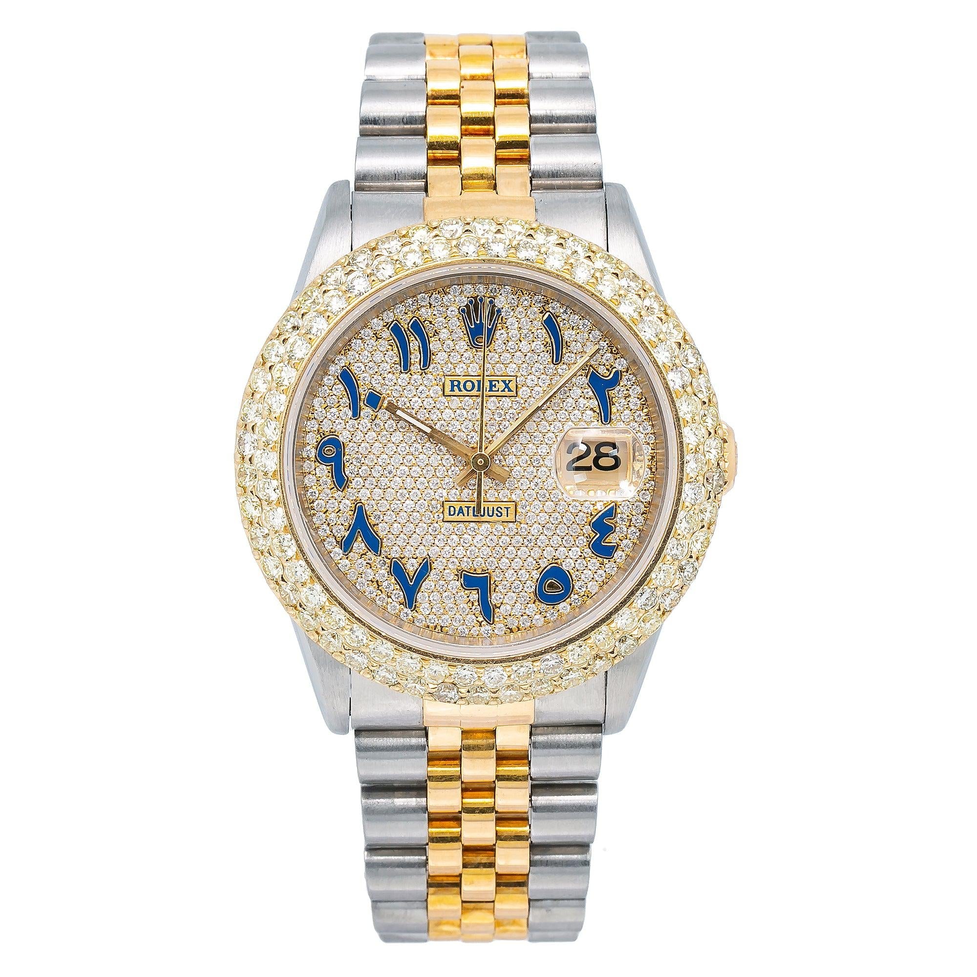 Rolex Datejust 16233 36MM Champagne Diamond Dial With 4.75 CT Diamonds