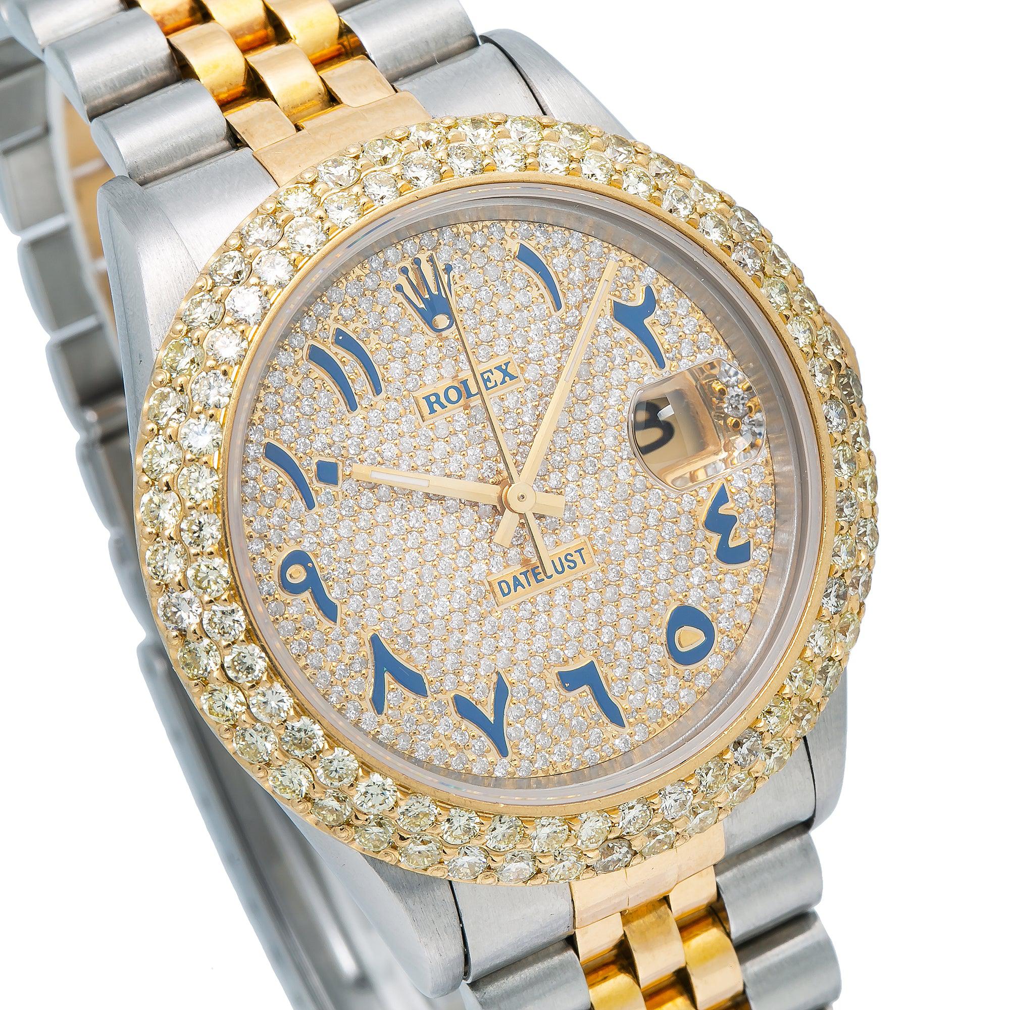 Rolex Datejust 16233 36MM Champagne Diamond Dial With 4.75 CT Diamonds